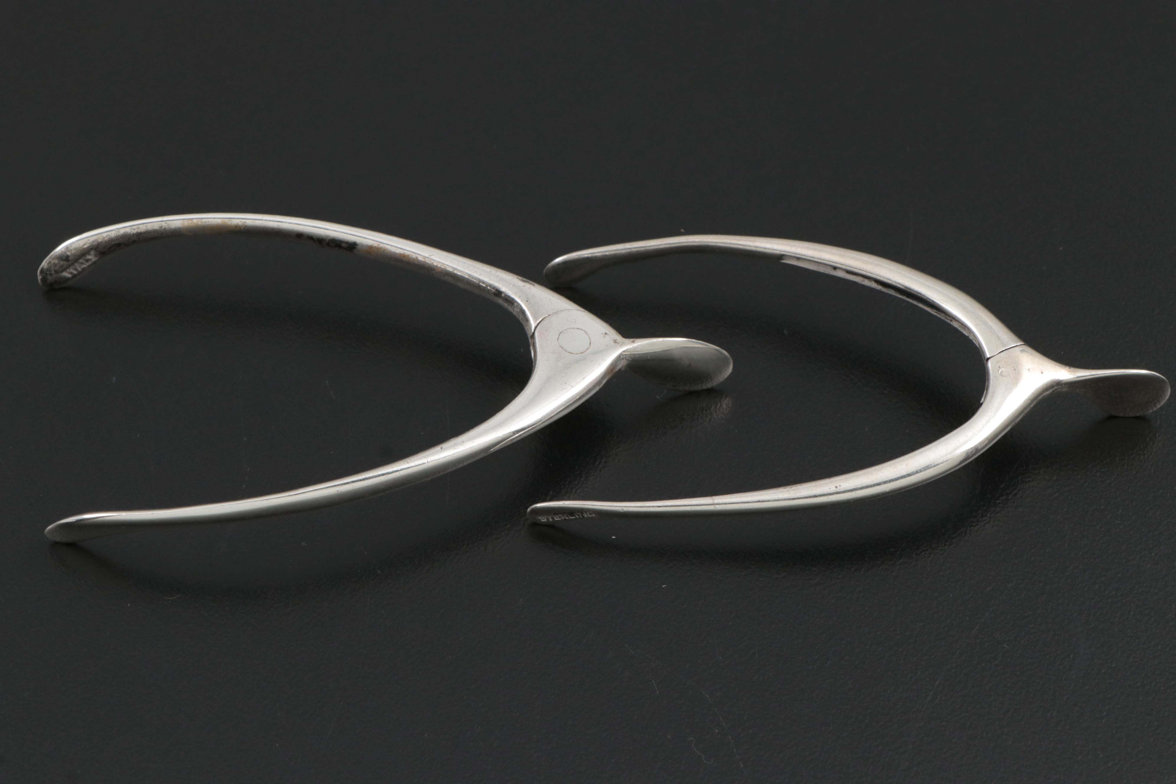 Sterling Silver Wishbone Sugar Tongs EBTH