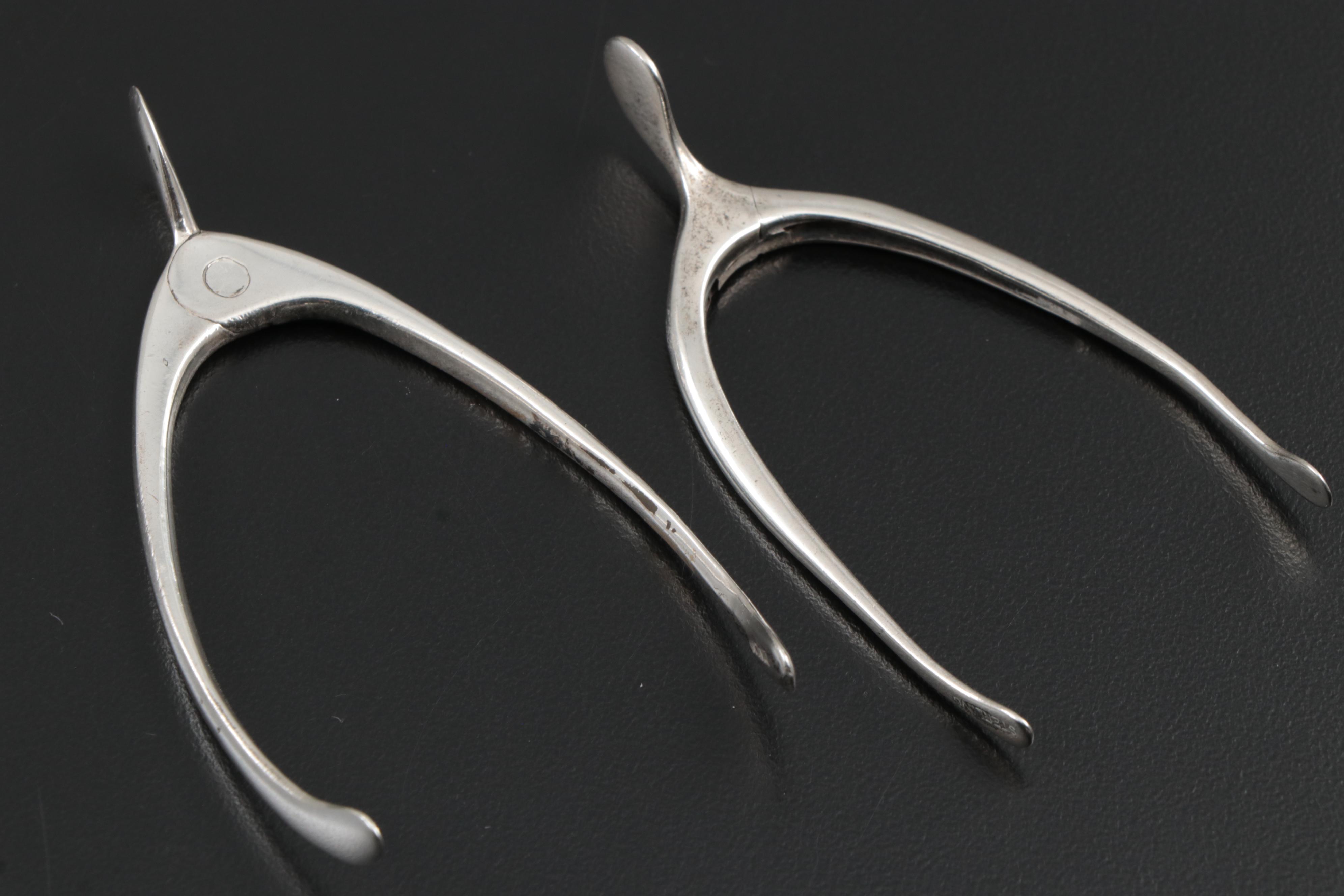 Sterling Silver Wishbone Sugar Tongs EBTH