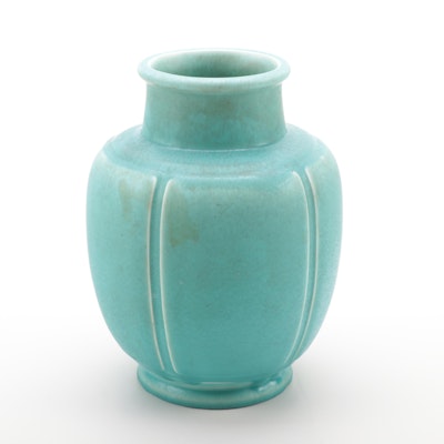 Rookwood Pottery Matte Turquoise Production Vase, 1927