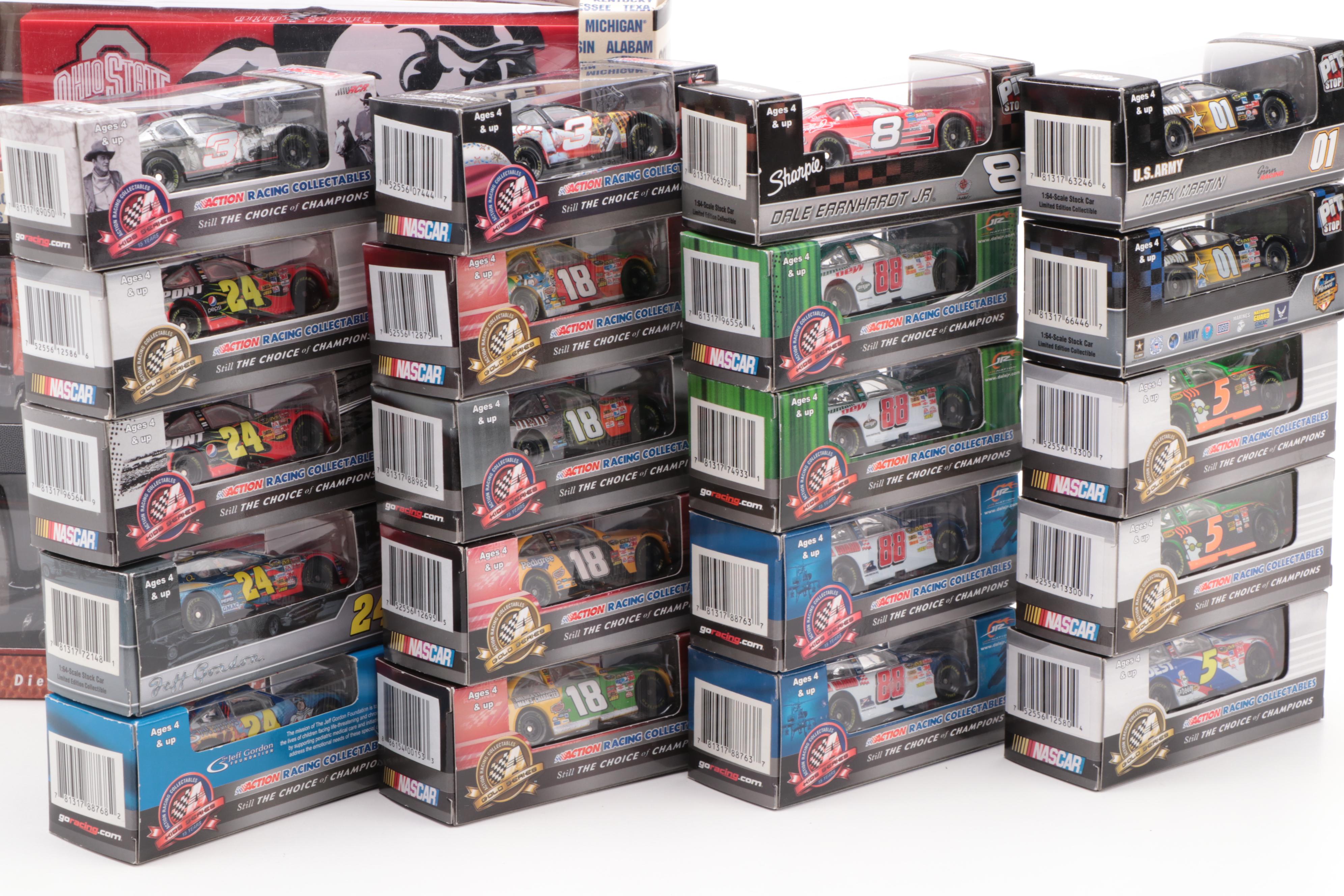 NASCAR 1:64 Diecast Model Cars and NFL Collectible Tractor ...