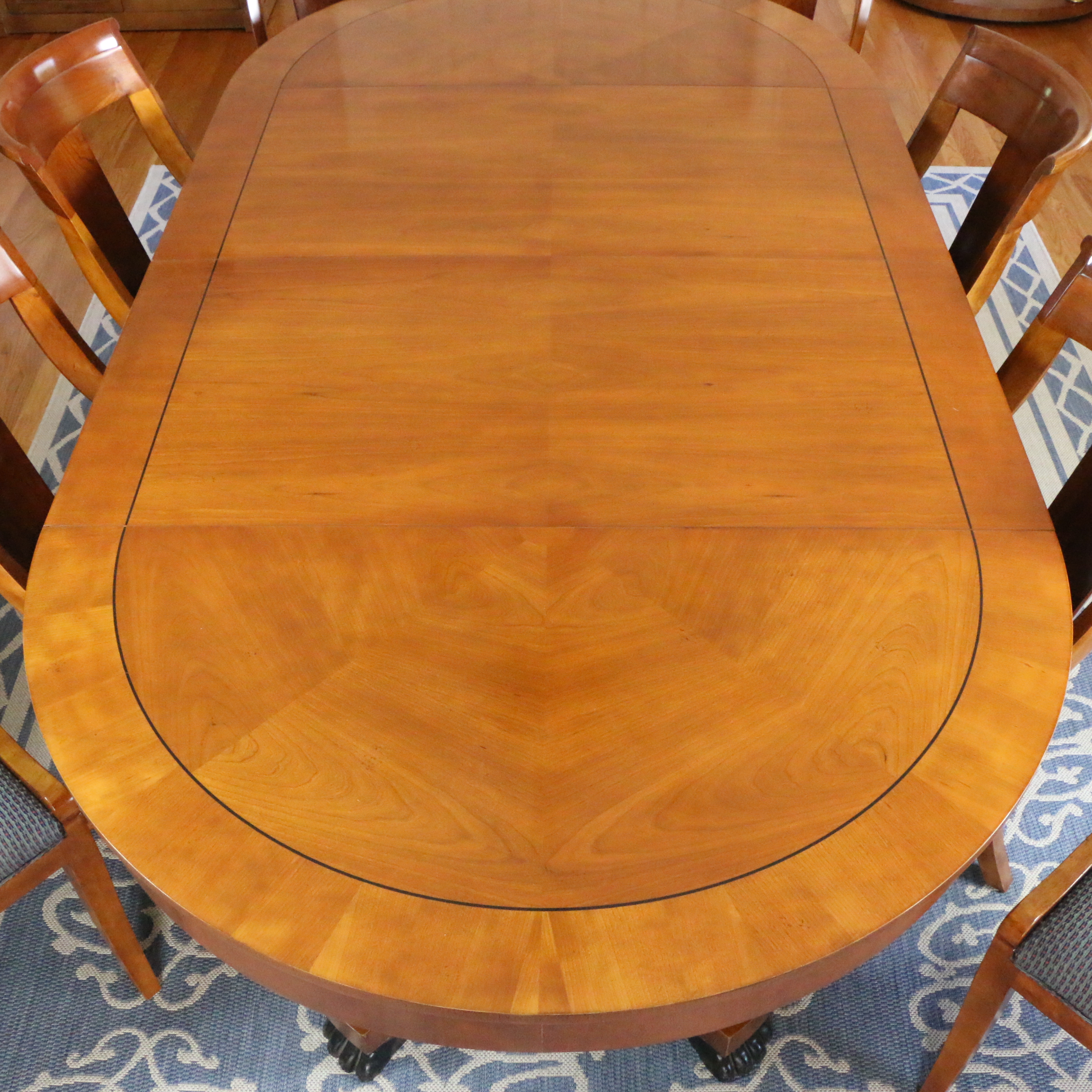Baker Furniture Biedermeier Style Dining Table Set, Late 20th Century