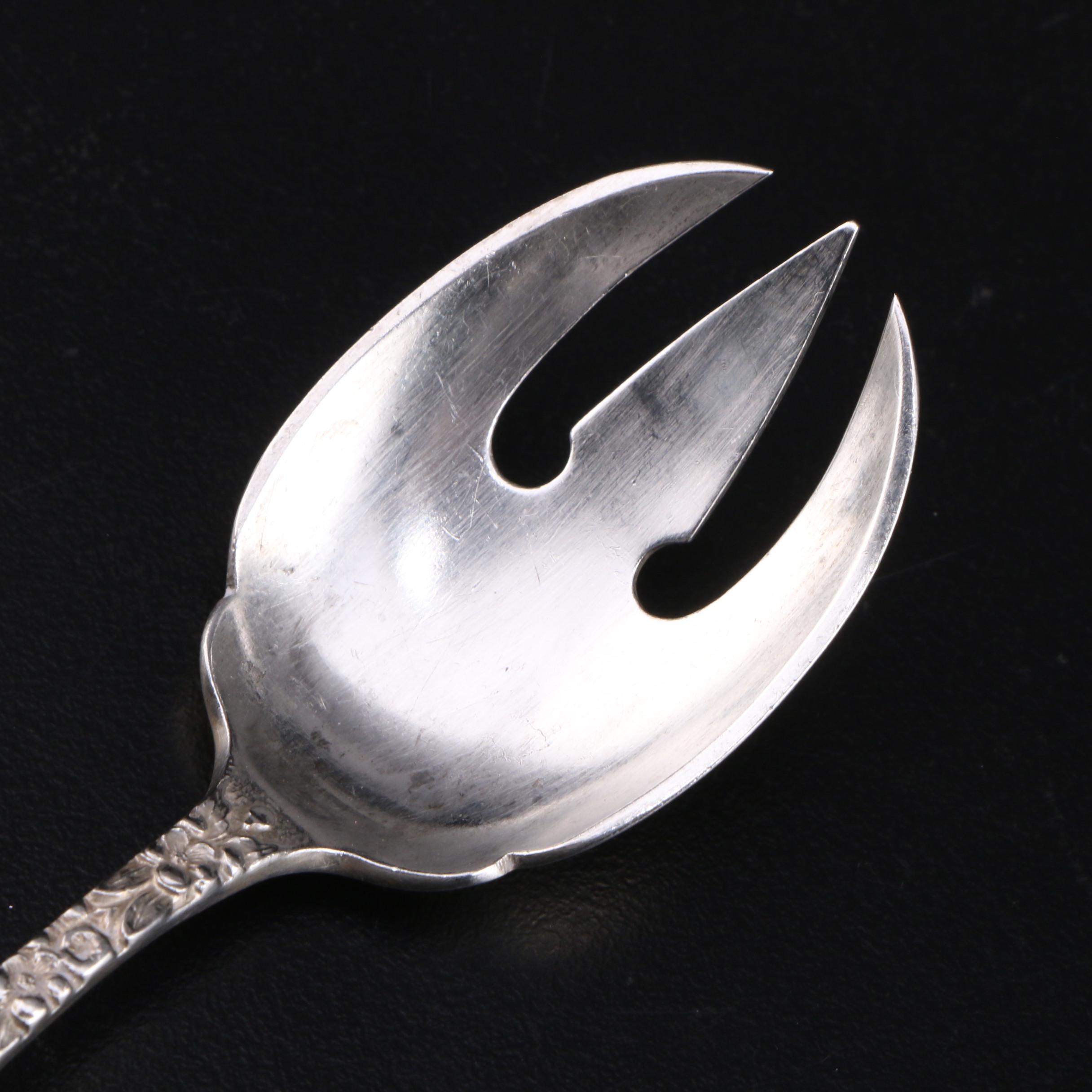 Stieff "Rose" Repoussé Sterling Silver Ice Cream Forks EBTH