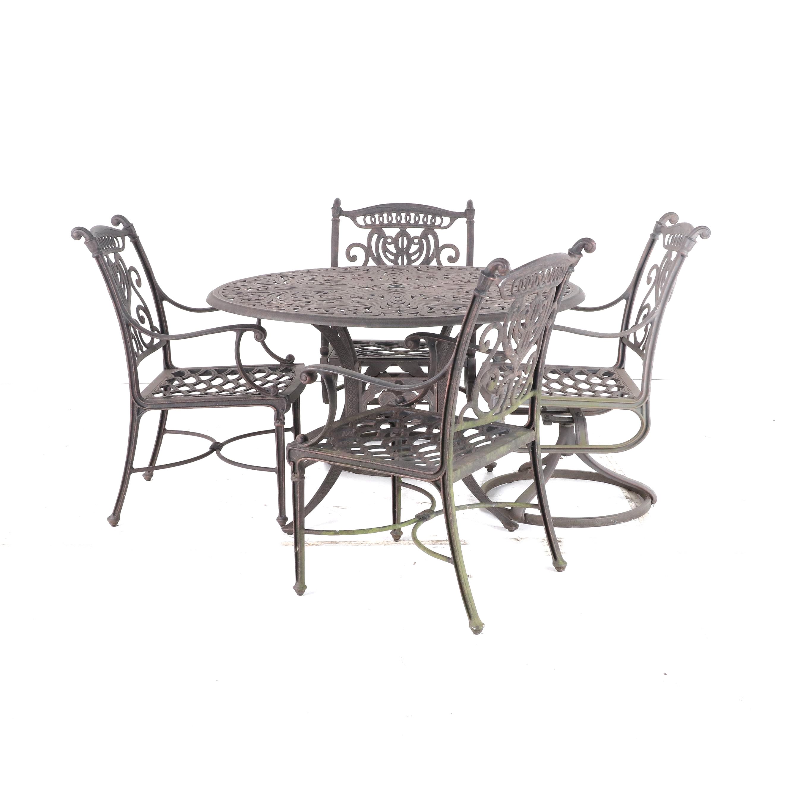 Contemporary Hanamint Cast Aluminum Patio Dining Set EBTH