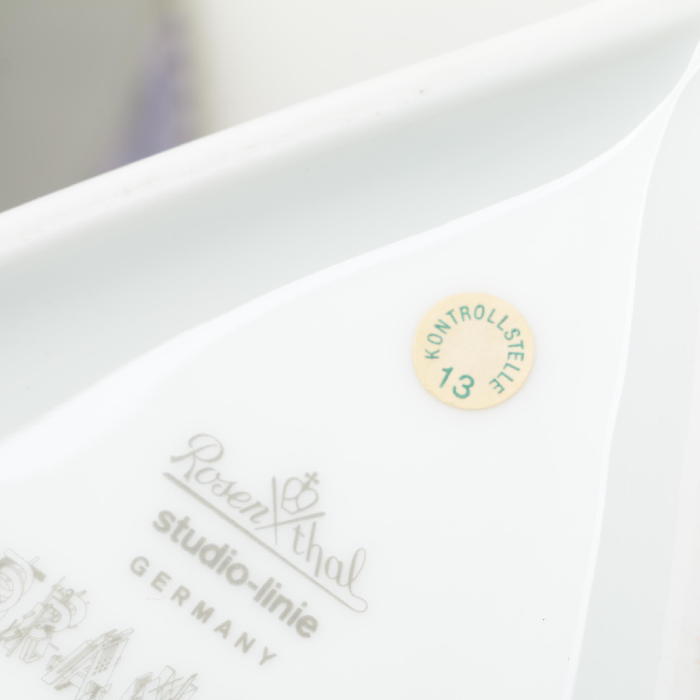 Rosenthal "Metropol" Ceramic Dinnerware and Morandini "K" Vase, 1990s