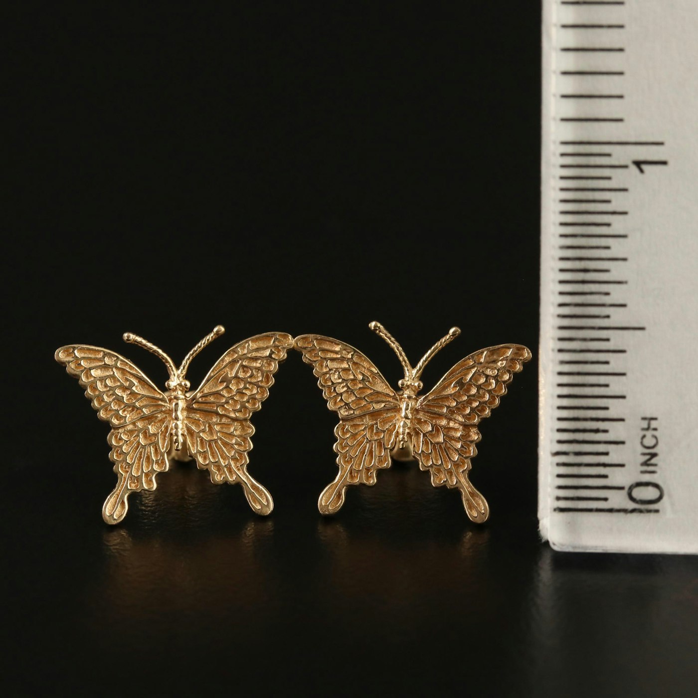 Vintage B.A. Ballou & Company 14K Swallowtail Butterfly Earrings | EBTH