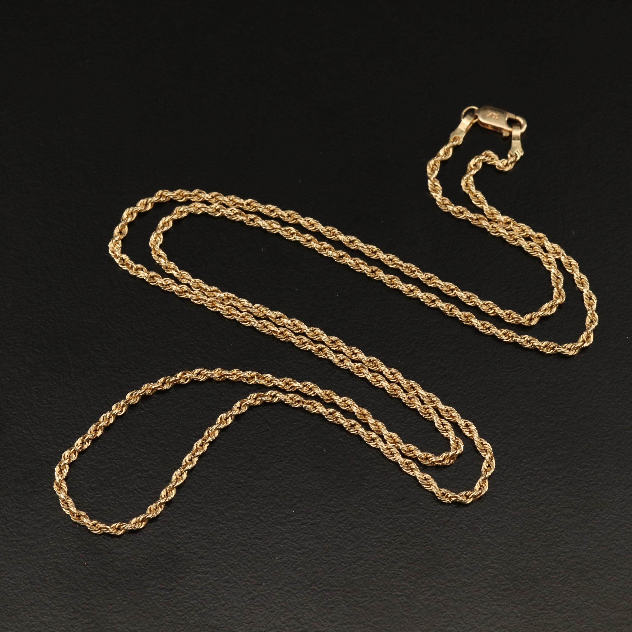 Michael Anthony 14K Rope Chain Necklace EBTH