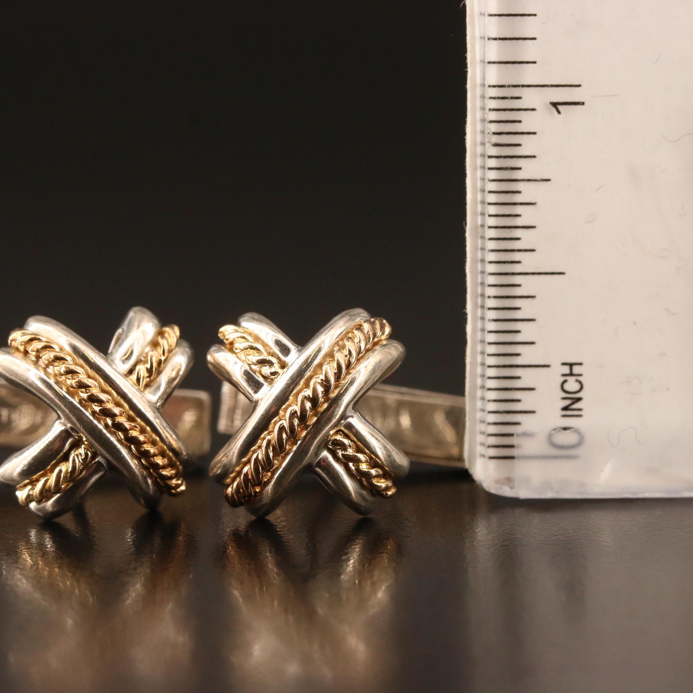 Tiffany & Co. Signature "X" 18K and Sterling Silver Cufflinks EBTH