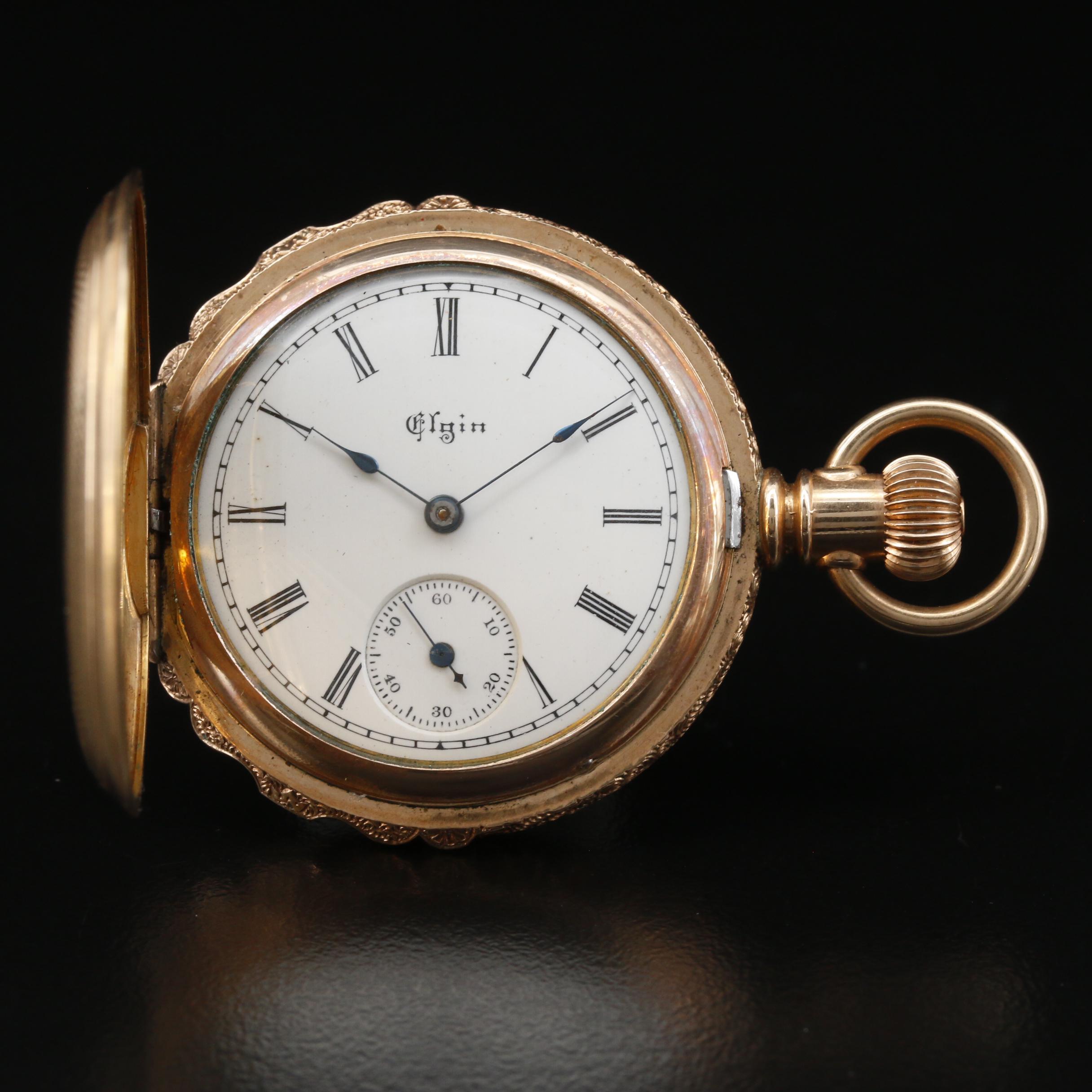1894 Elgin Gold Filled Hunting Case Pocket Watch EBTH