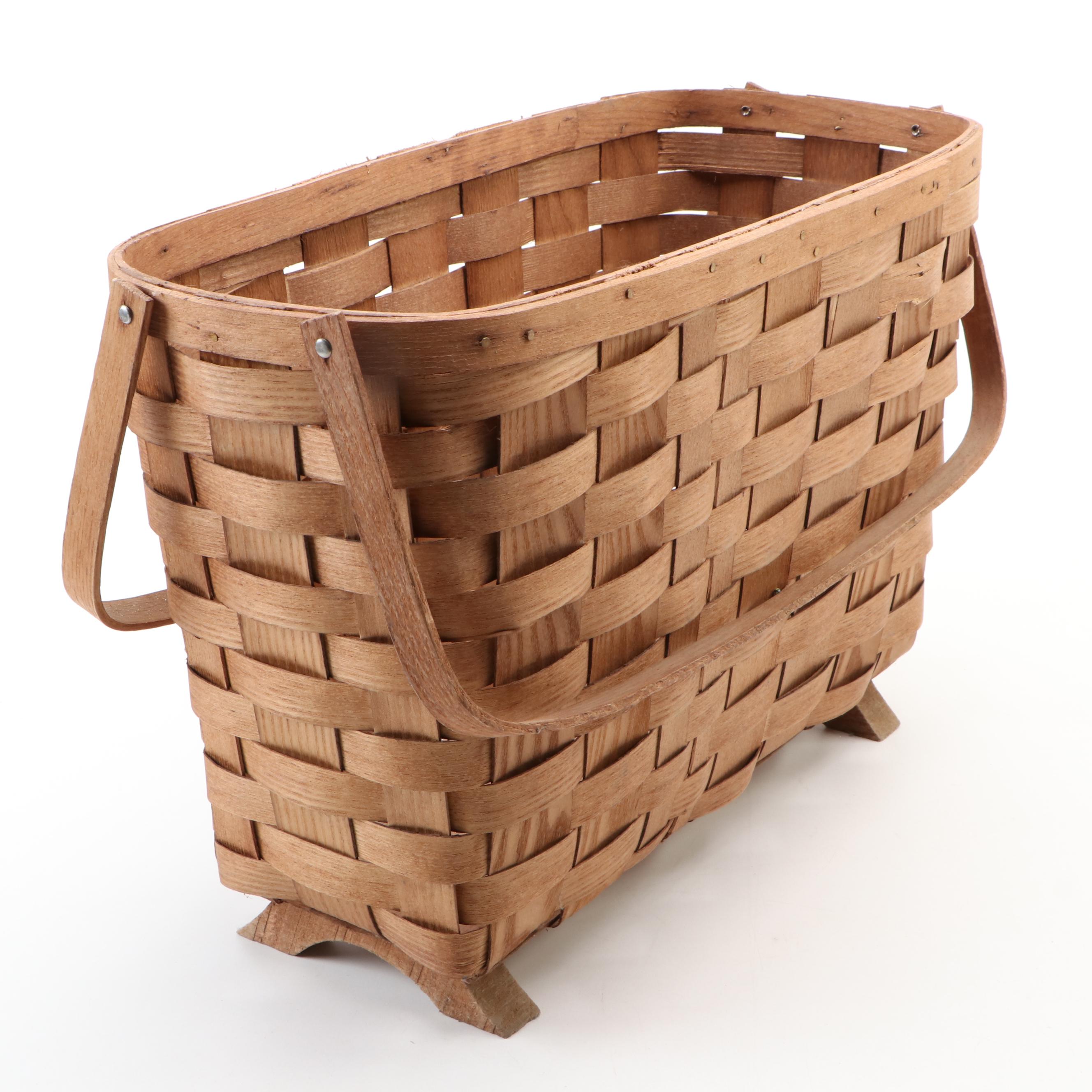 Two Woven Wood Baskets EBTH