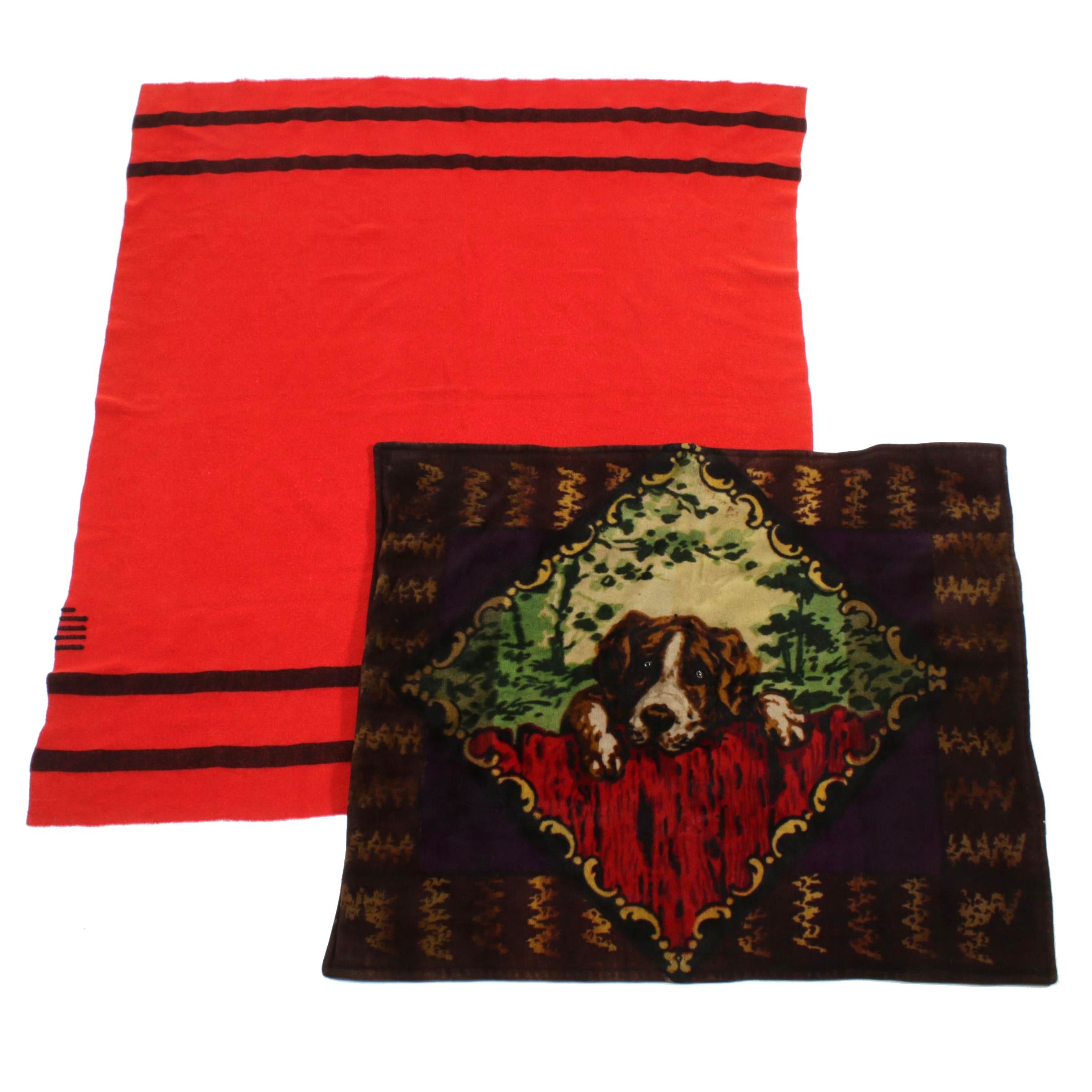 Chase Horsehair Carriage Blankets, Including Printed Dog Portrait, Late
