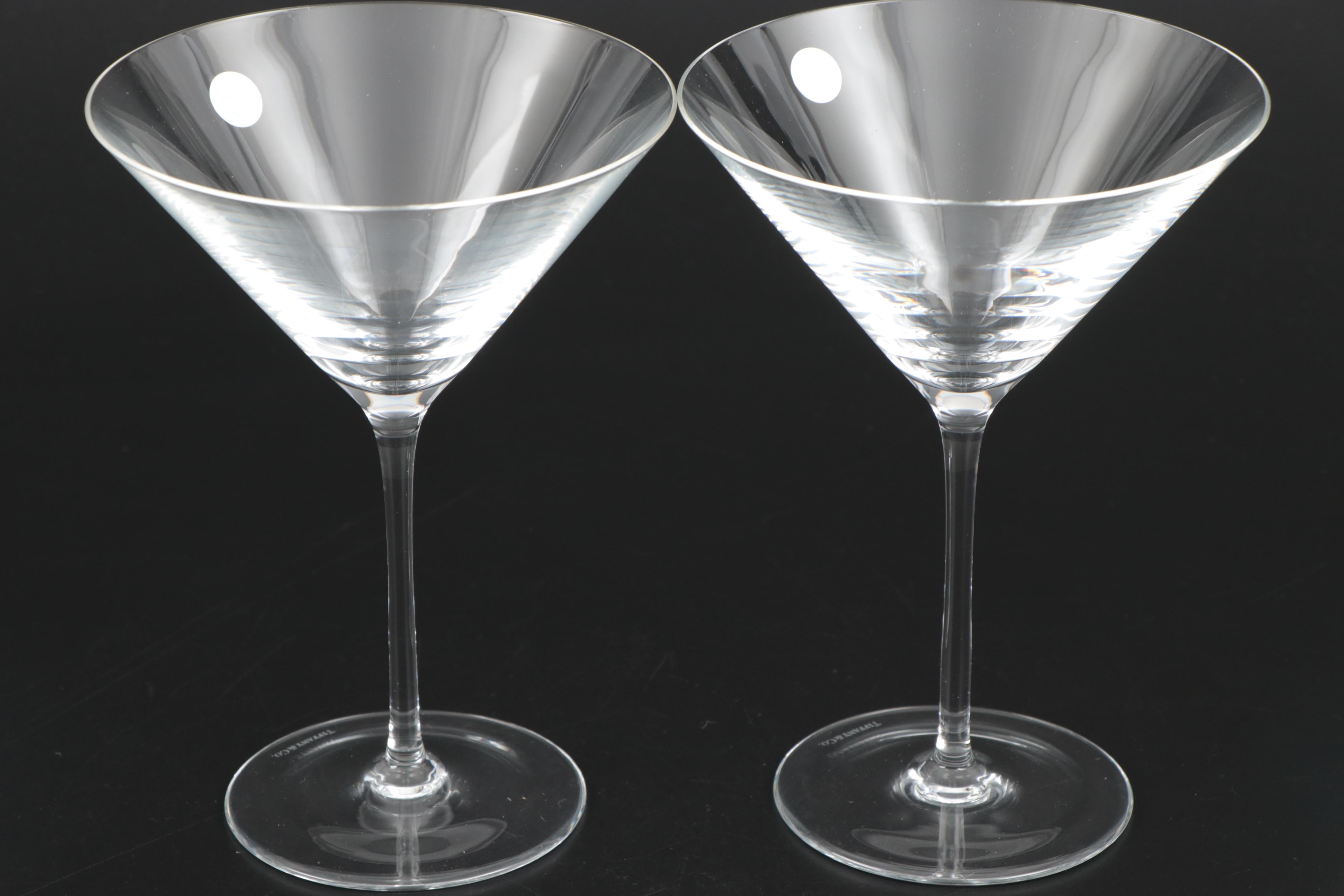 Tiffany & Co. Martini Glasses with Fred Bould for Nambé Twist Cocktail