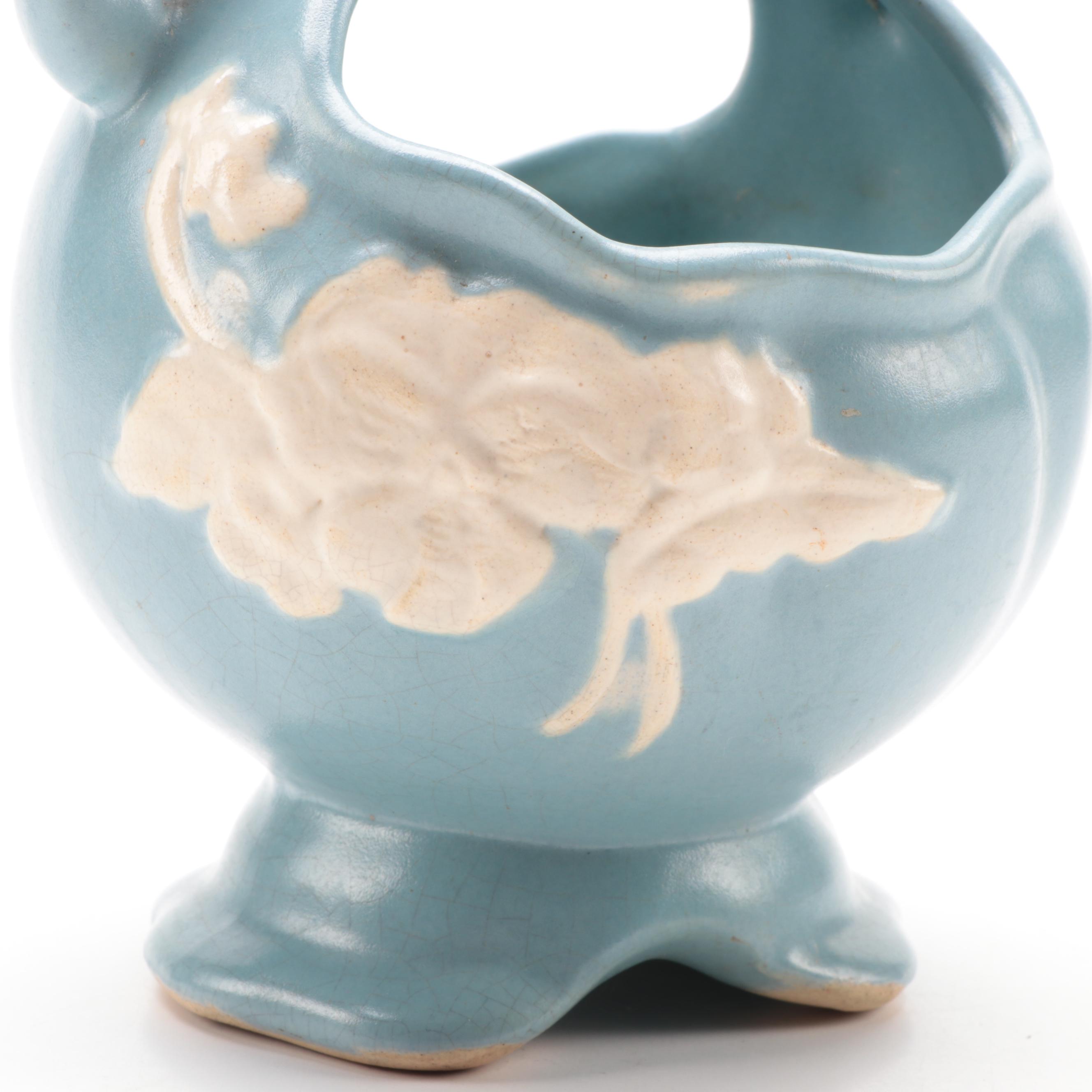 Weller Pottery Blue "Cameo" Vases, Early to Mid 20th Century EBTH