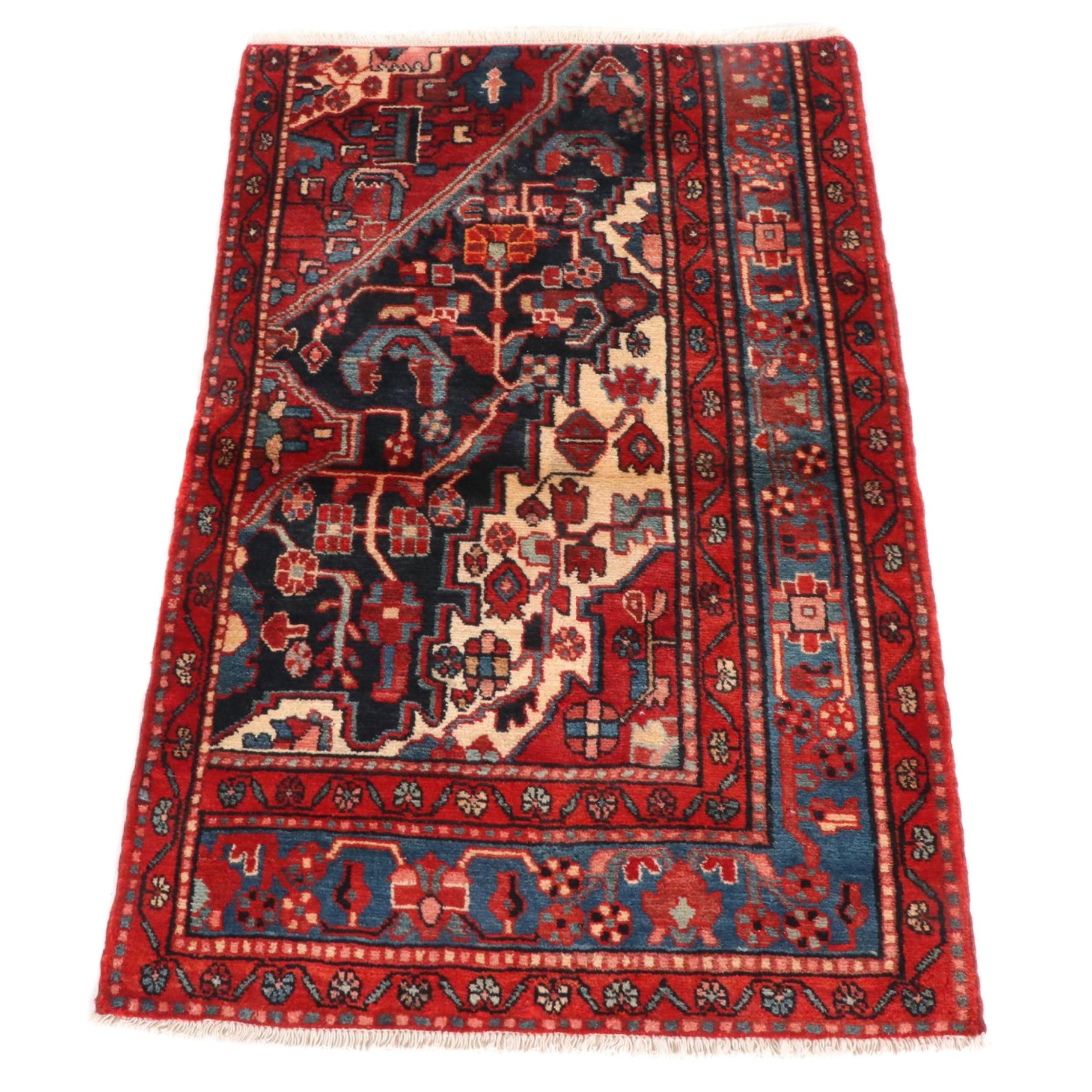 2'10 x 4'4 HandKnotted Persian Nahavand Salesman Sampler Rug, 1970s EBTH