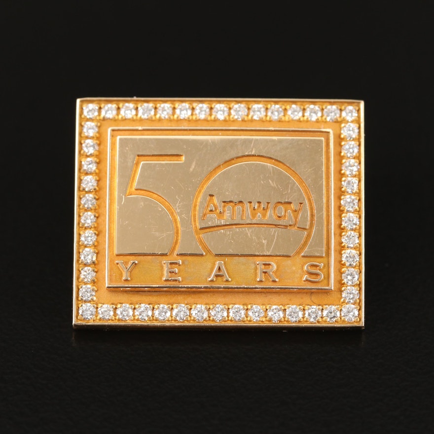 14K Diamond Amway Fifty Year Anniversary  Pin, One-Of-A-Kind