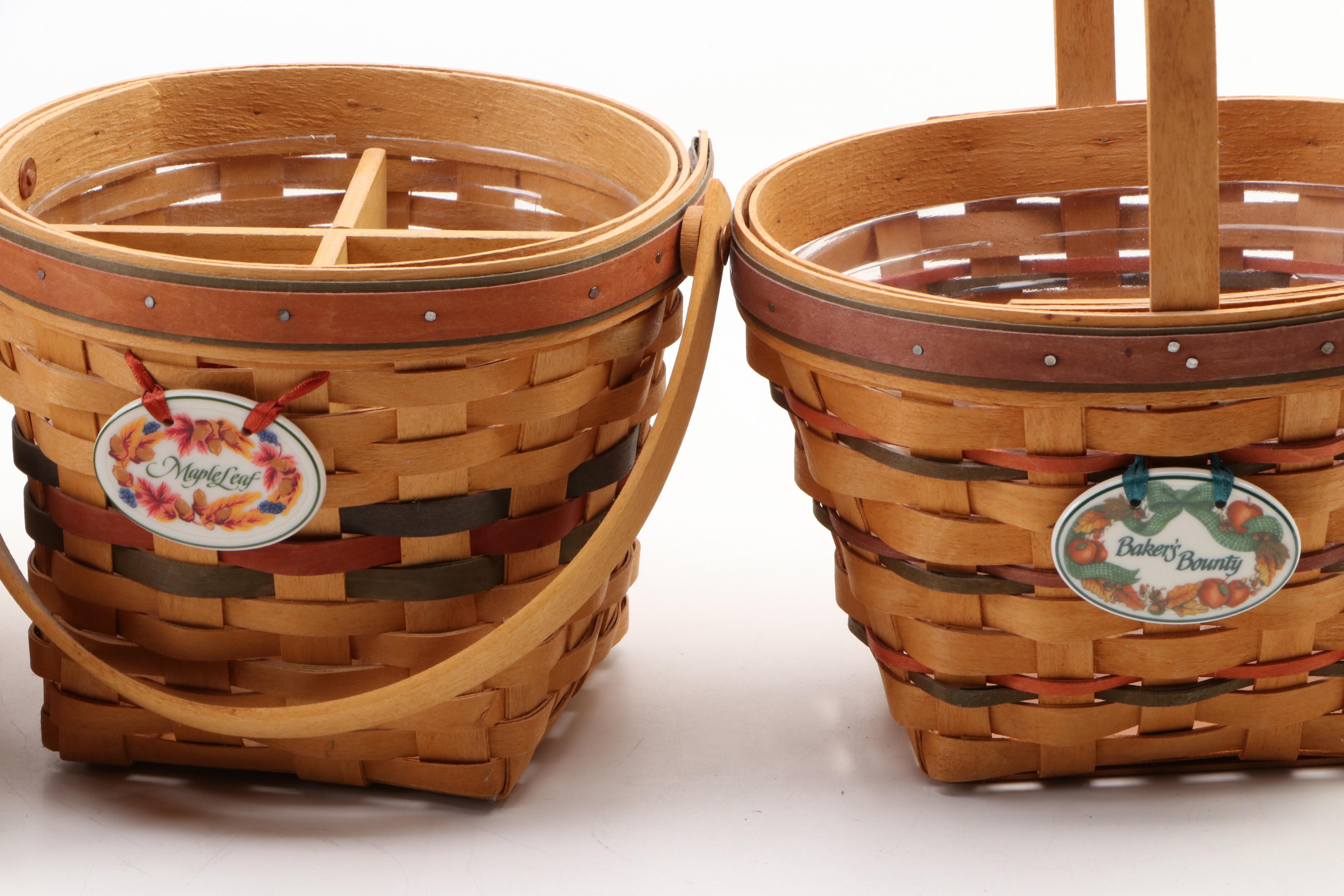 Longaberger Baskets with Autumn and Halloween Themed Ceramic and Metal Serveware EBTH