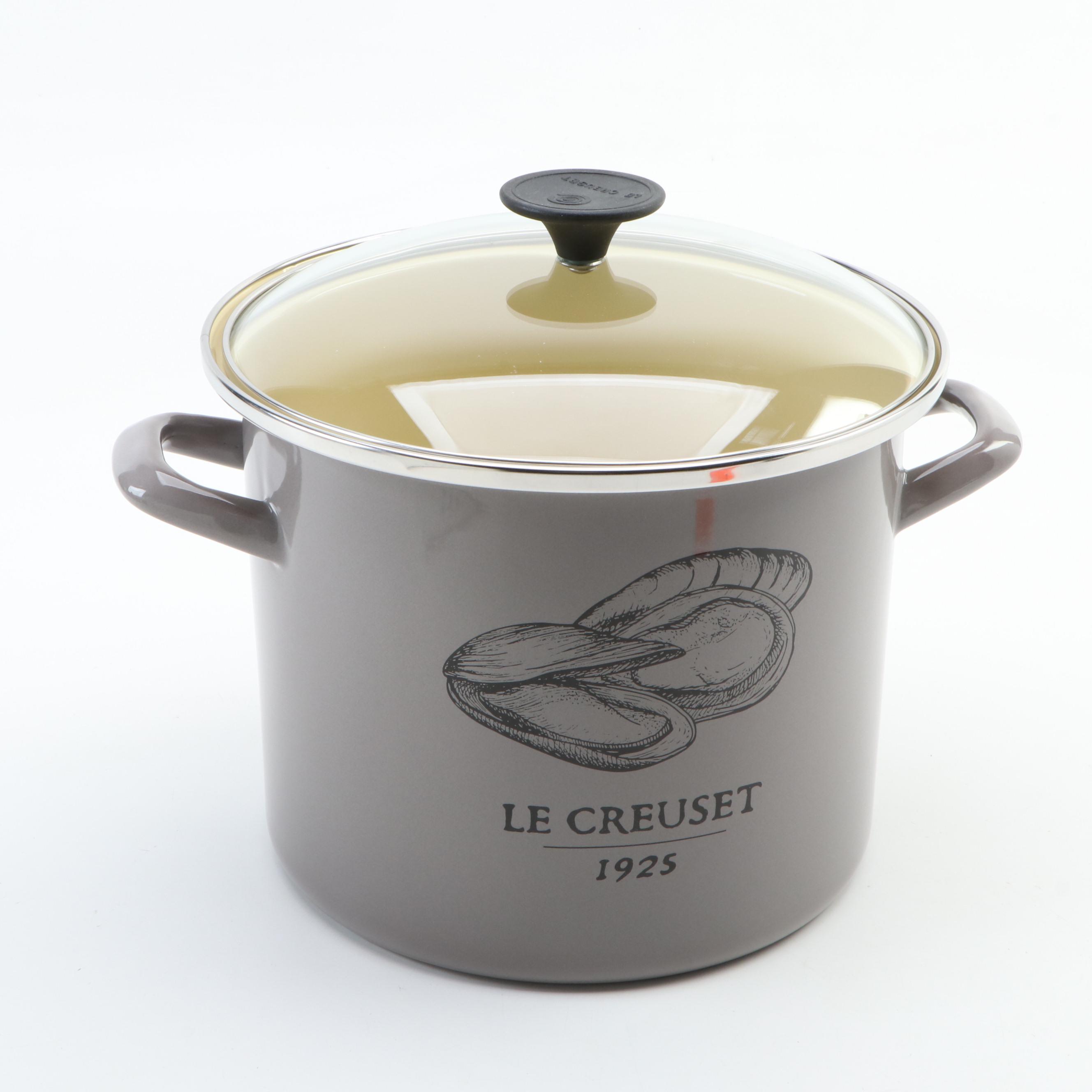 Le Creuset Grey Enameled Metal Kettle and Stock Pot with Lid EBTH