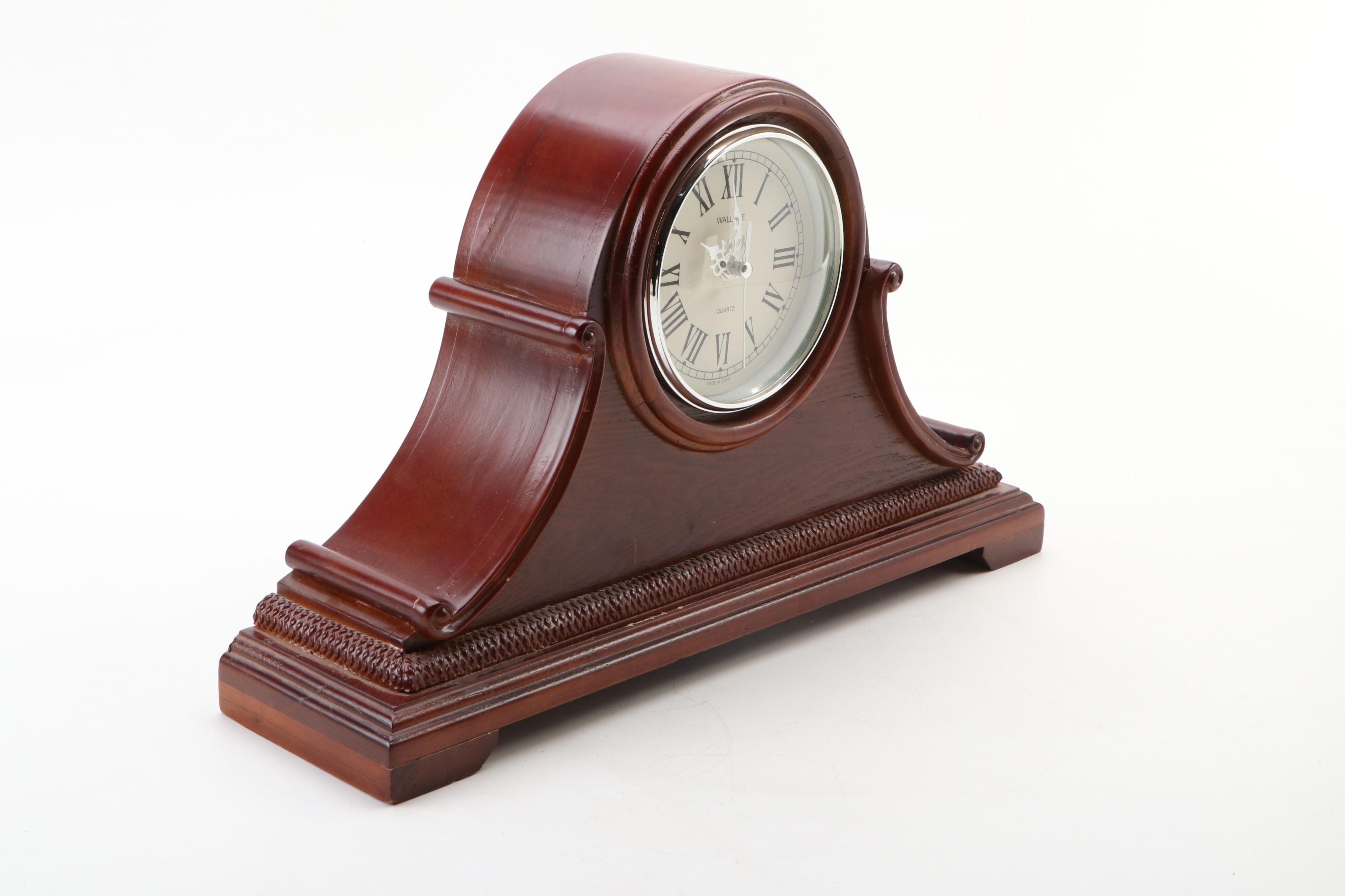 Art Deco Style Wallace Silversmiths Quartz Mantel Clock EBTH