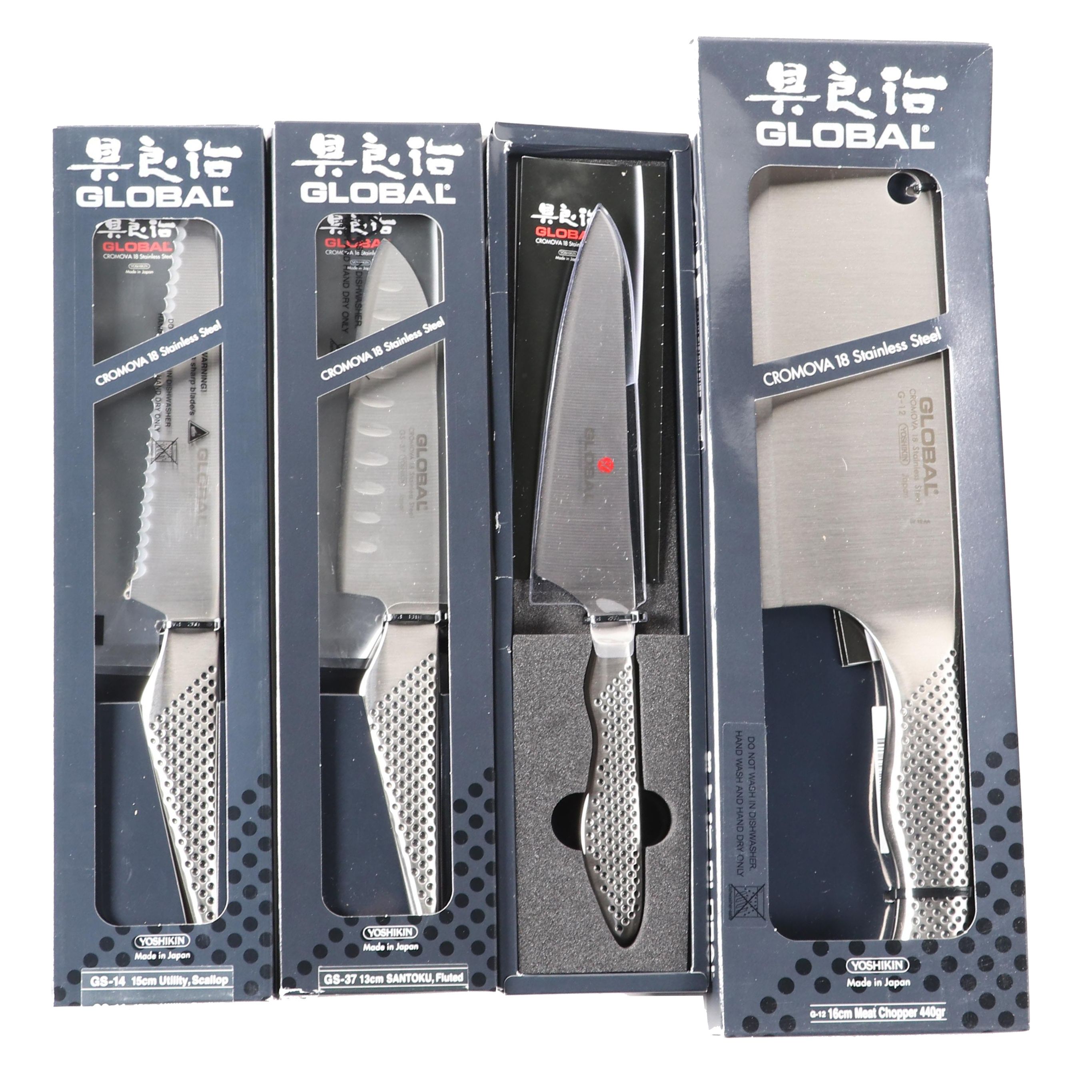 Yoshikin Global Brand Stainless Steel Kitchen Knives in Original Boxes