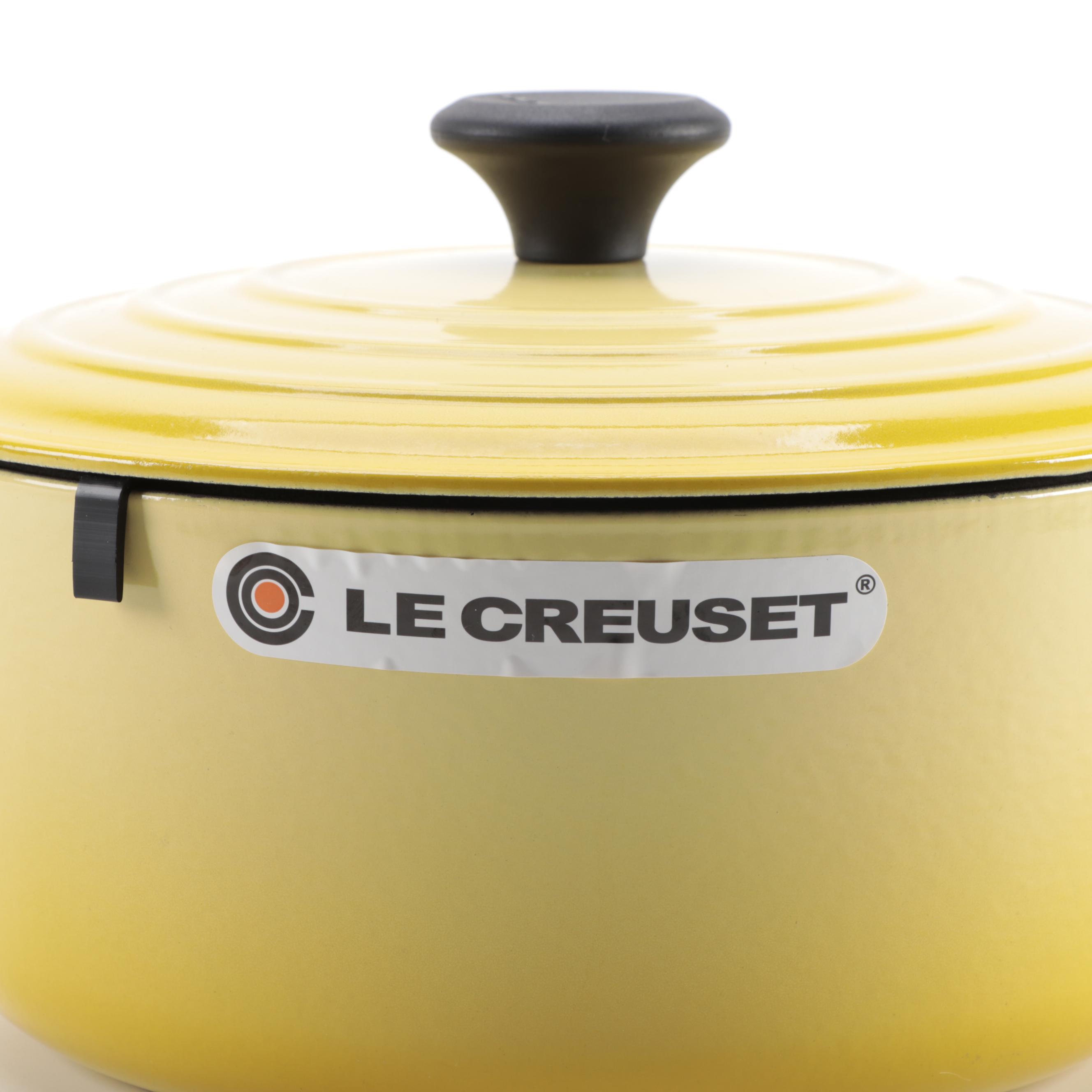 Le Creuset "Soleil" Enameled Cast Iron Size 26 Dutch Oven EBTH