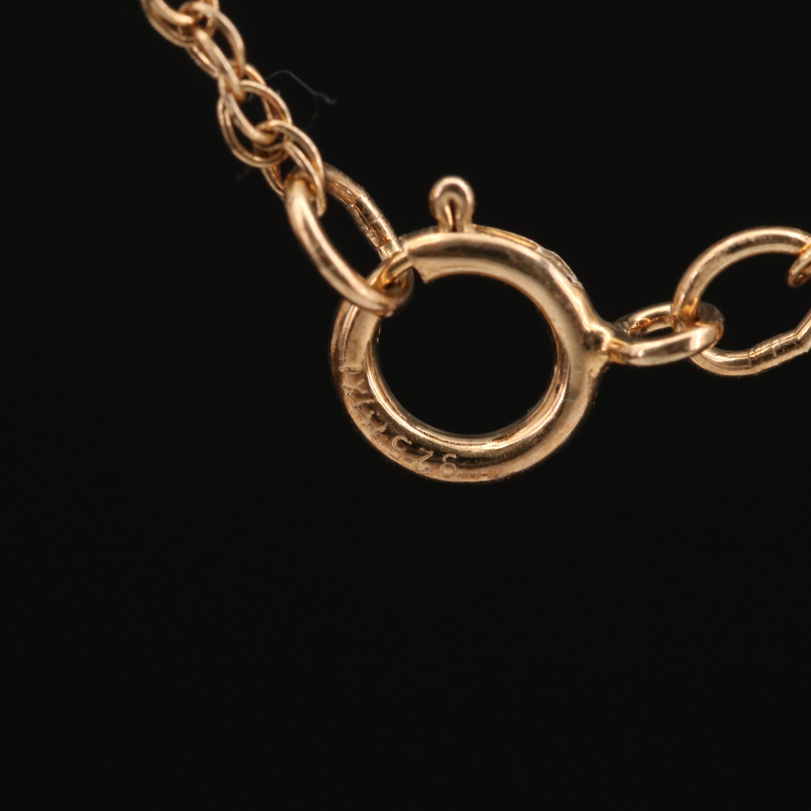 Sterling Silver "K" Pendant Necklace EBTH