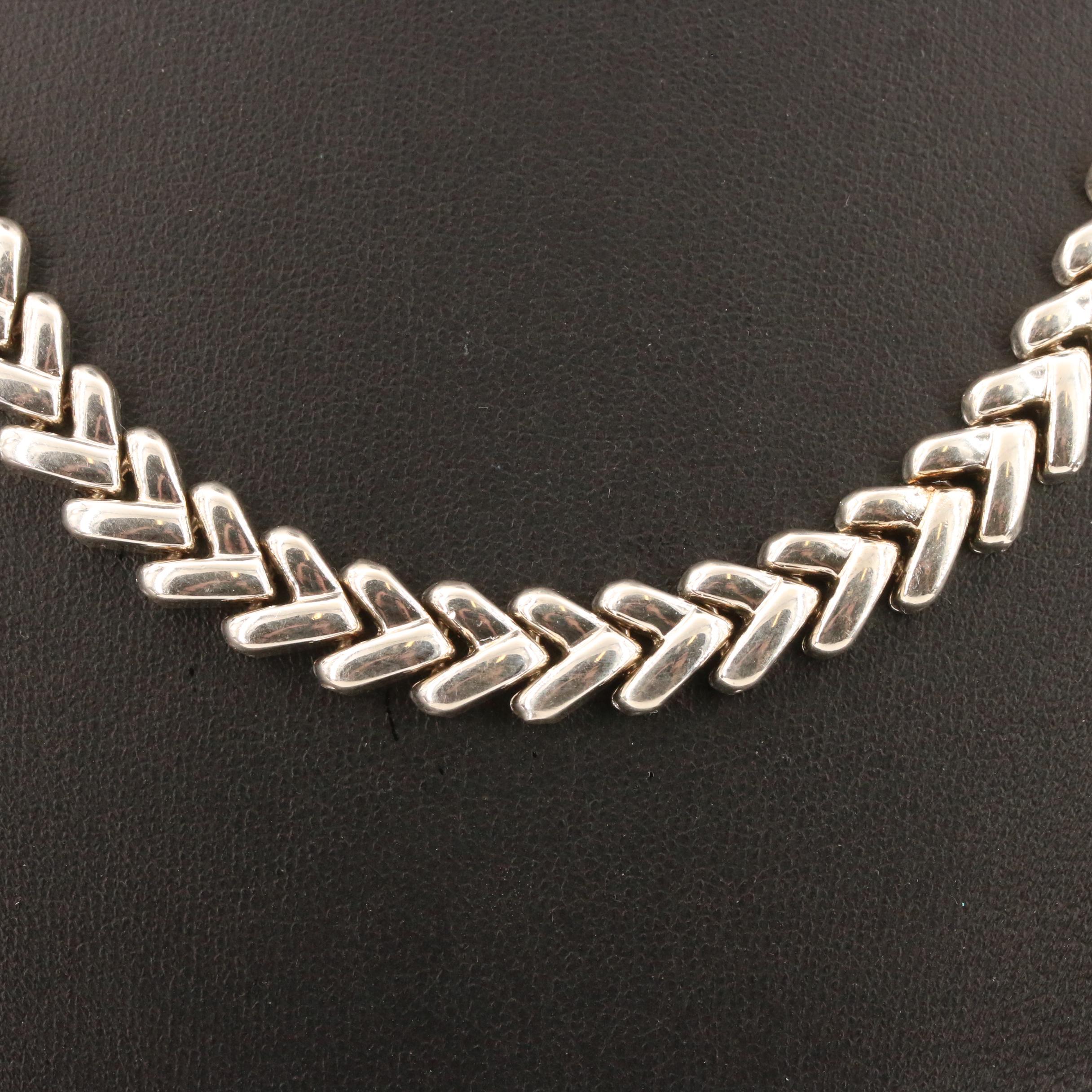 Sterling Silver Foxtail Link Chain Necklace EBTH
