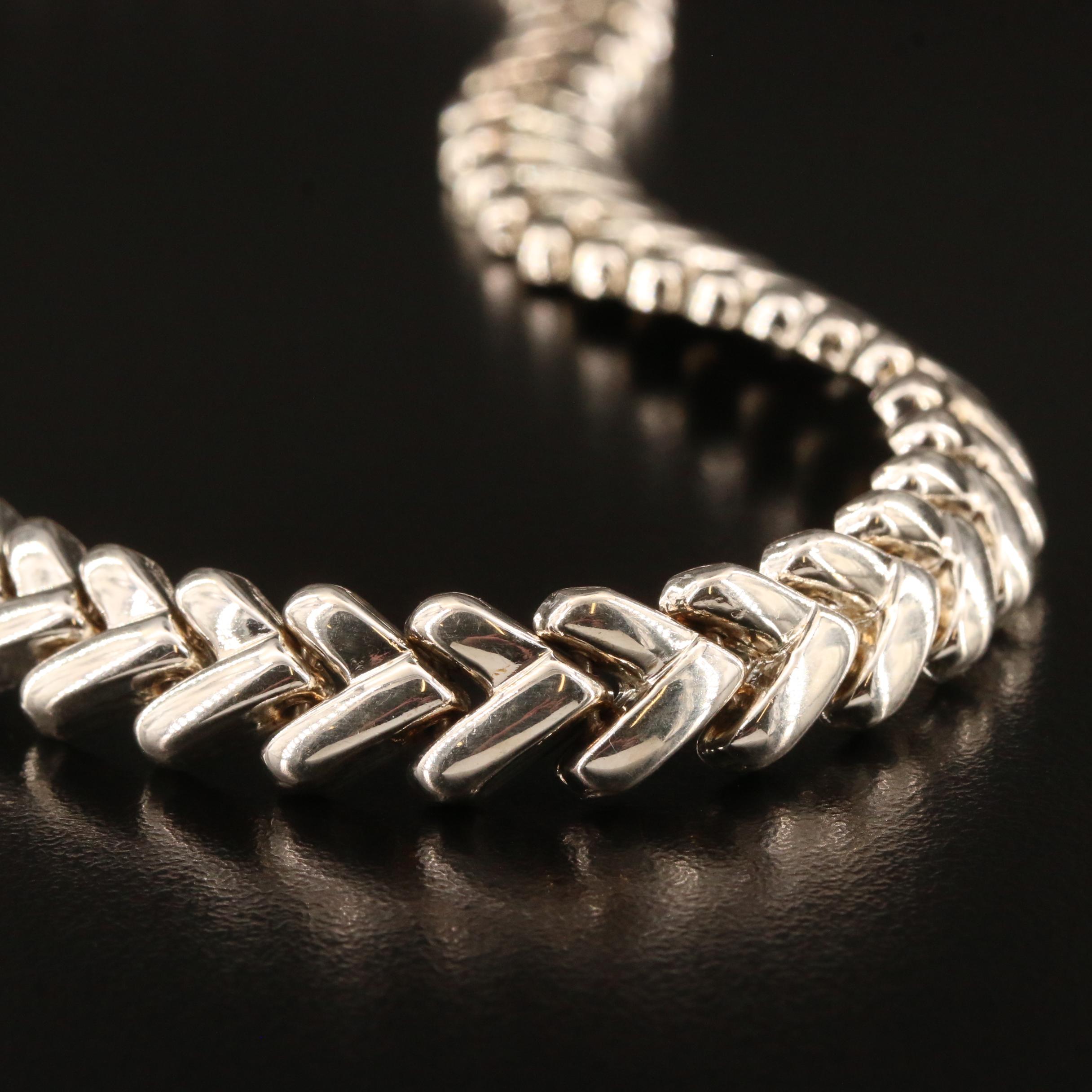 Sterling Silver Foxtail Link Chain Necklace EBTH