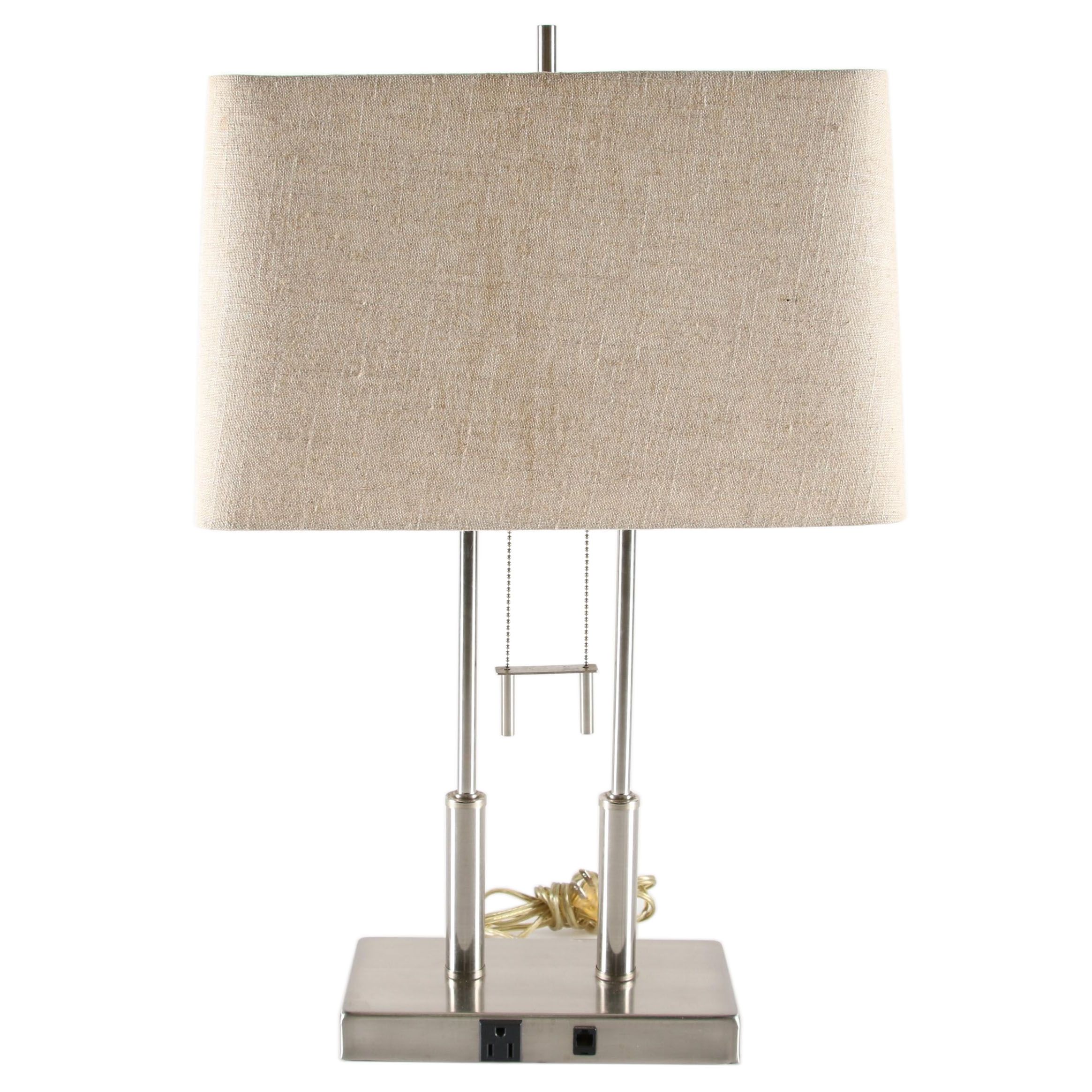 brushed chrome table lamp