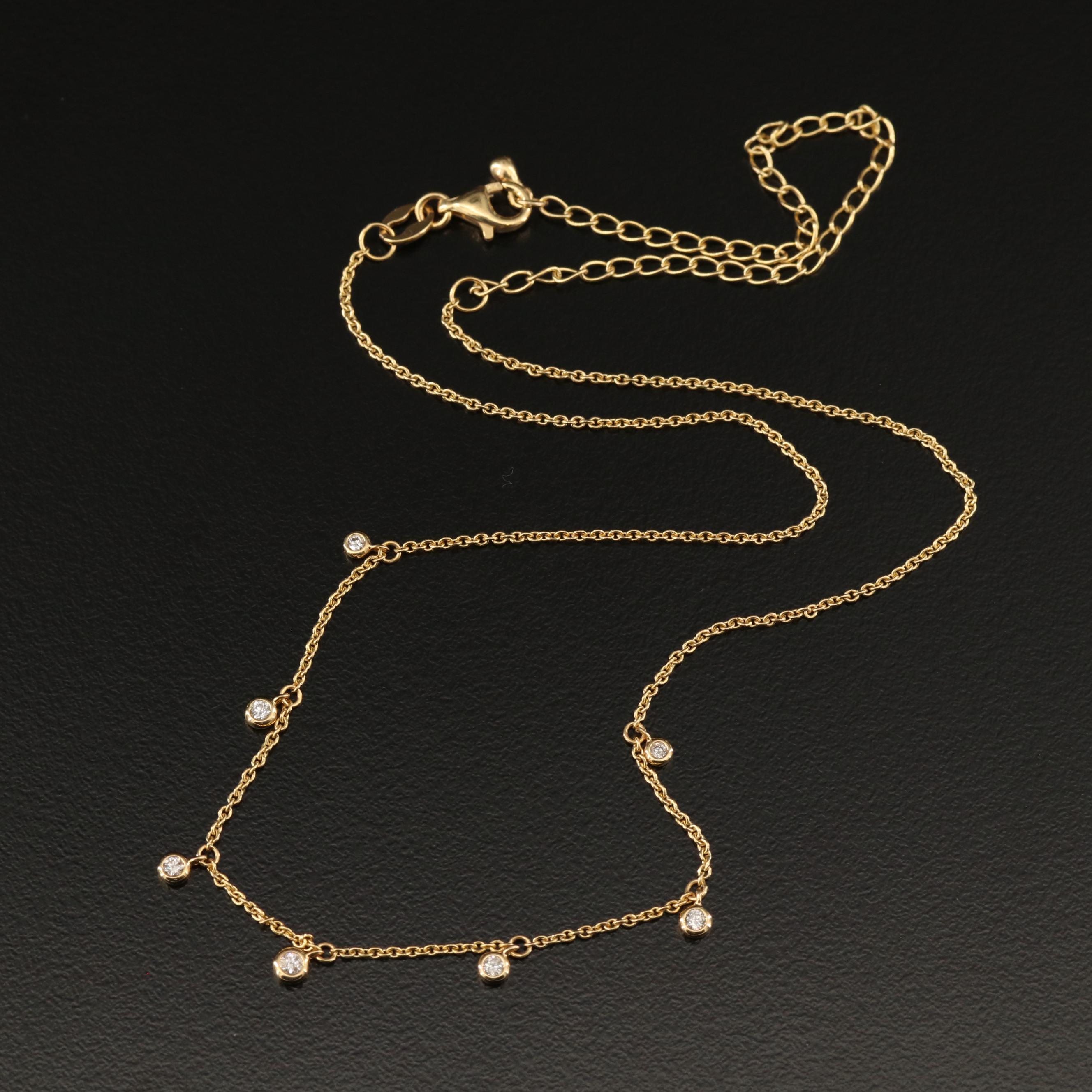 10K Diamond Minimalist Station Necklace EBTH