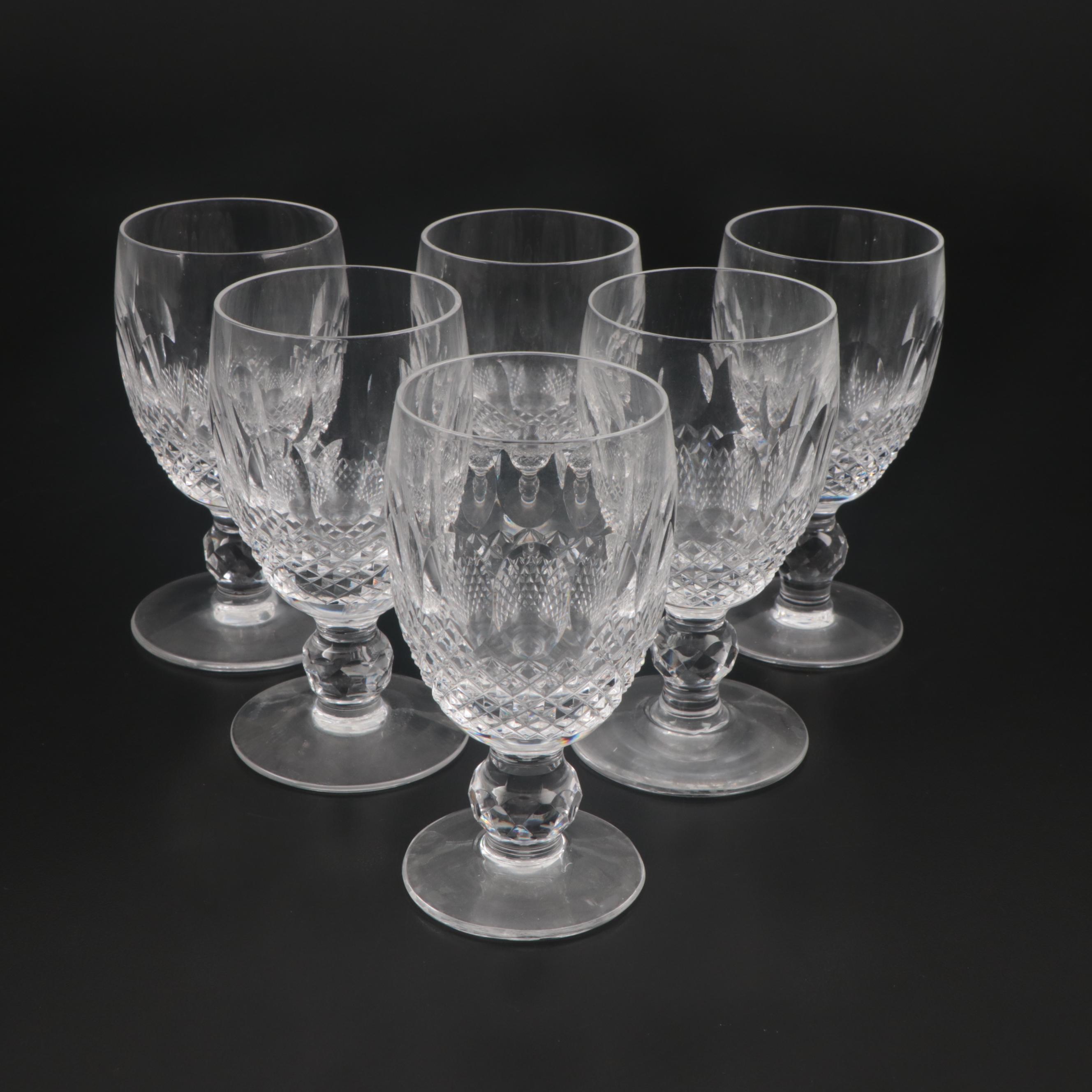 Waterford Crystal "Colleen Short Stem" White Wine and Port Wine Glasses