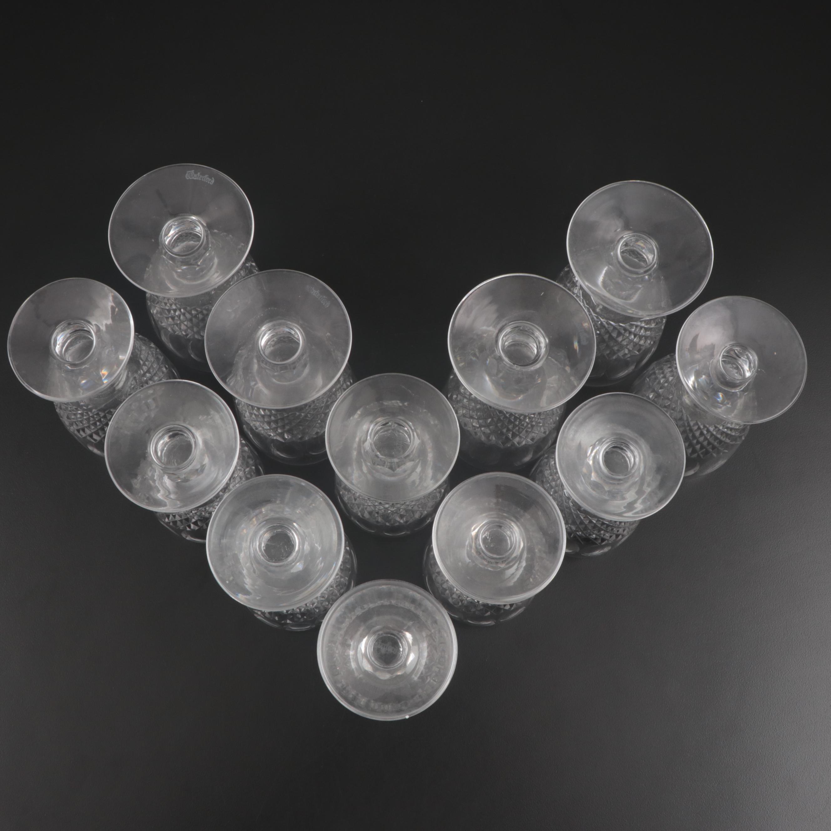 Waterford Crystal "Colleen Short Stem" White Wine and Port Wine Glasses