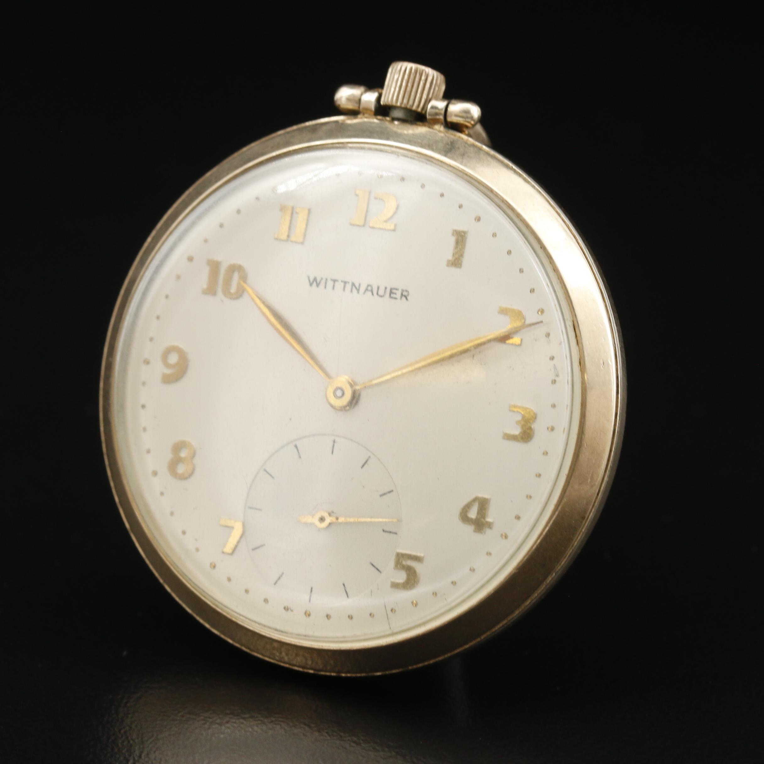 Vintage Wittnauer 10K Gold Filled Open Face Pocket Watch EBTH