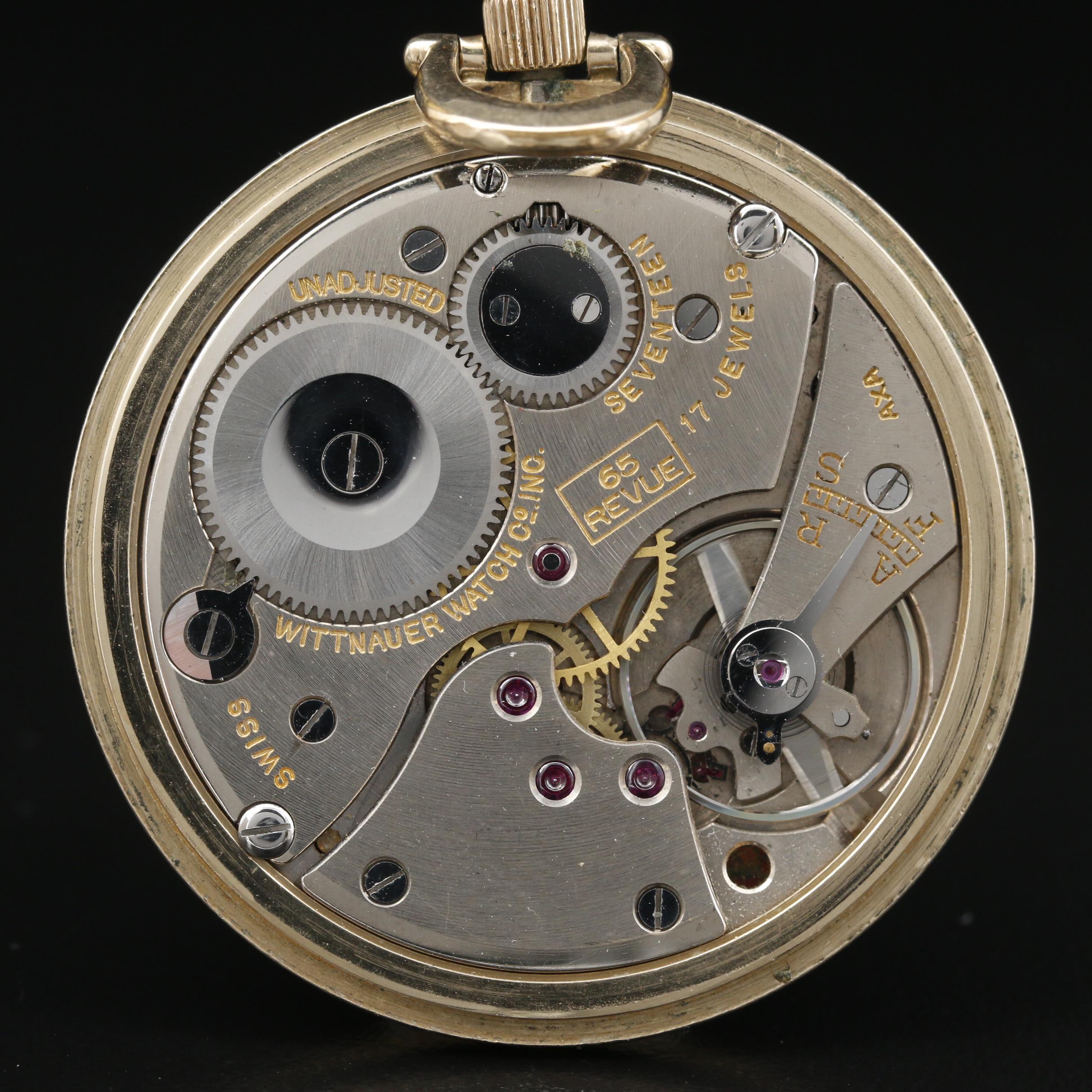 Vintage Wittnauer 10K Gold Filled Open Face Pocket Watch EBTH