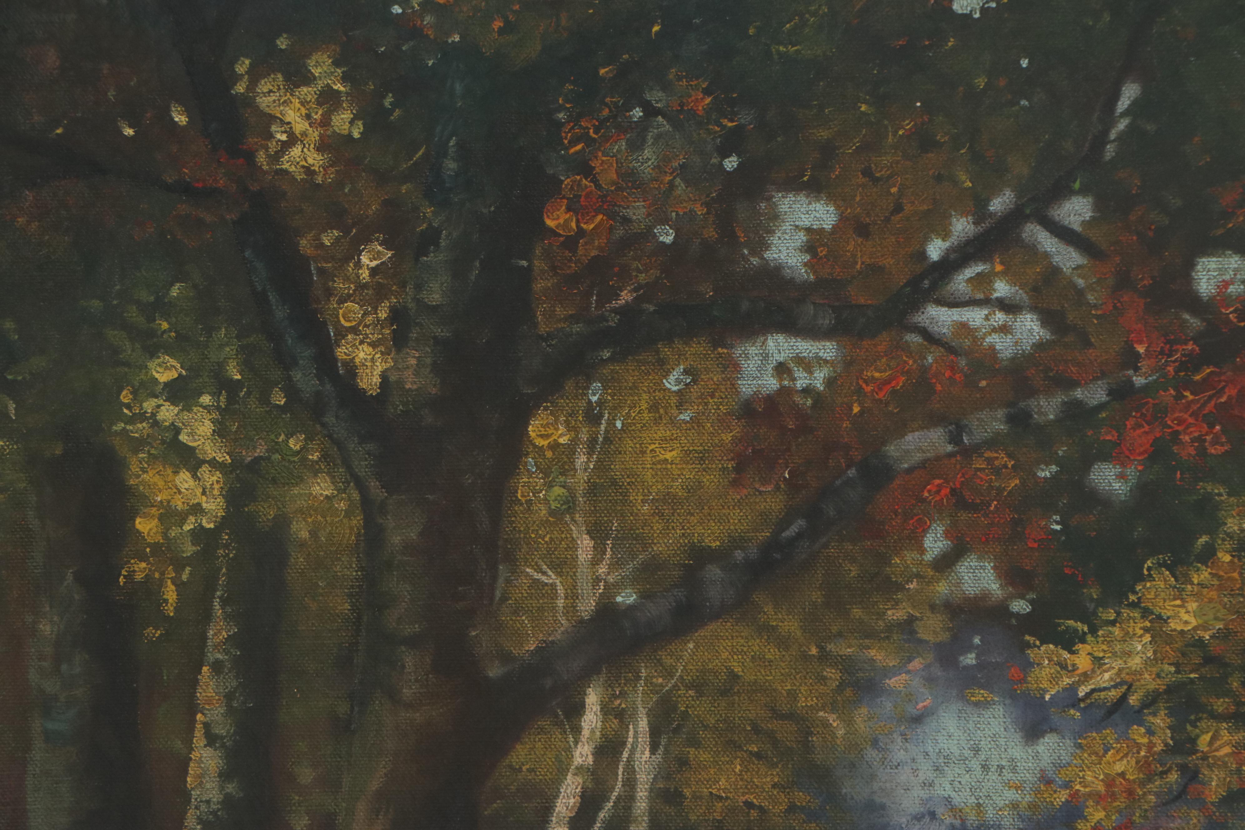 A. Kramer Oil Painting of Forest Landscape, Early 20th Century EBTH