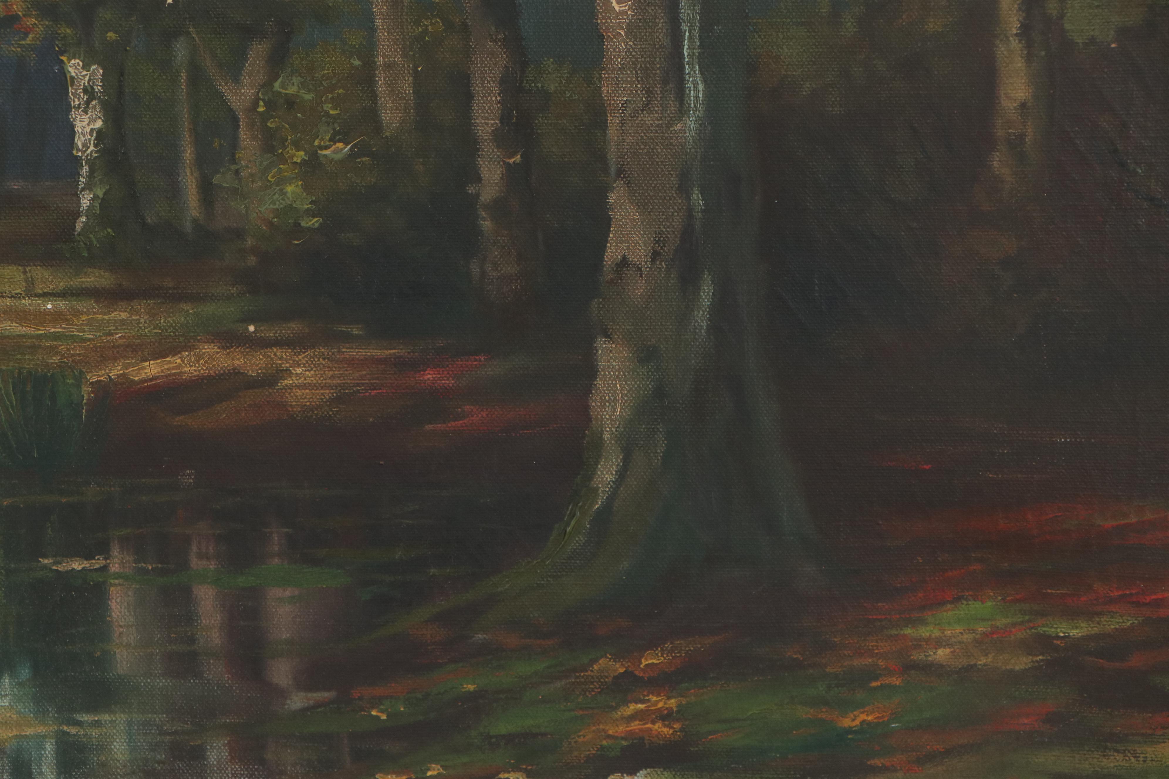 A. Kramer Oil Painting of Forest Landscape, Early 20th Century EBTH