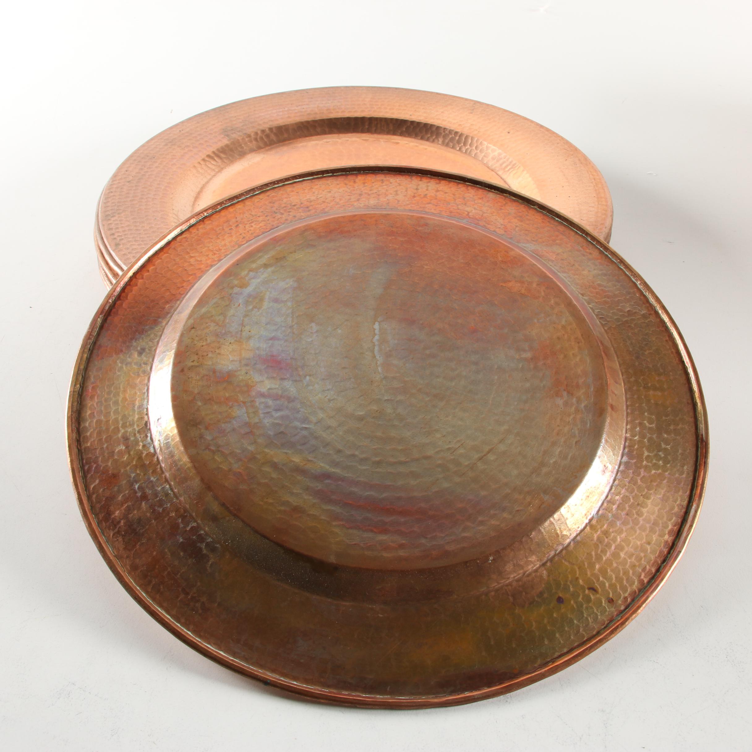 Hammered Copper Chargers EBTH