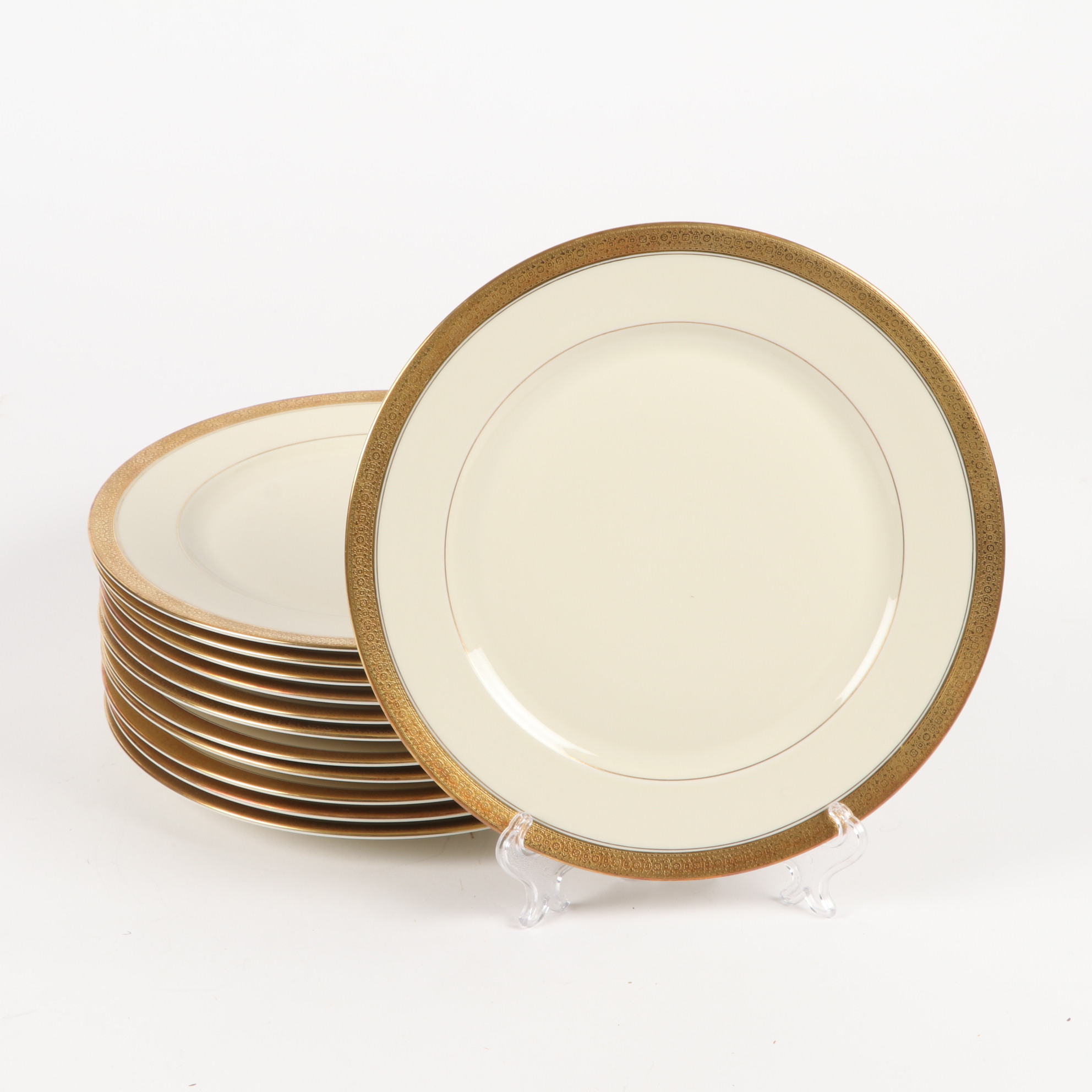 Rosenthal "Premier" Gold Rim Bone China Dinnerware EBTH