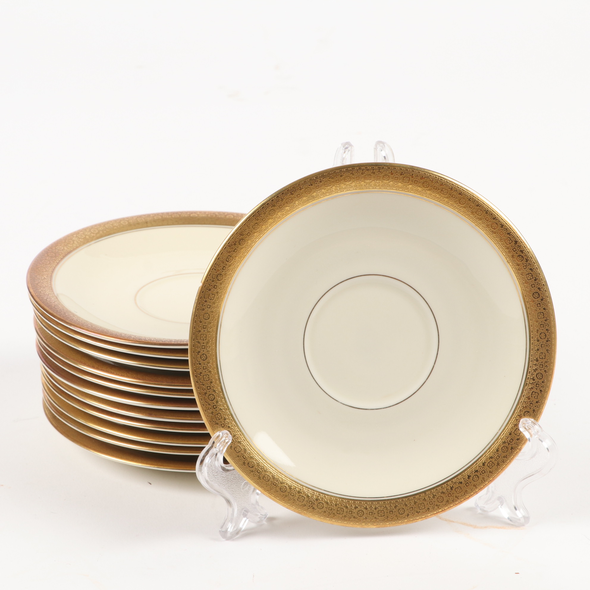 Rosenthal "Premier" Gold Rim Bone China Dinnerware EBTH