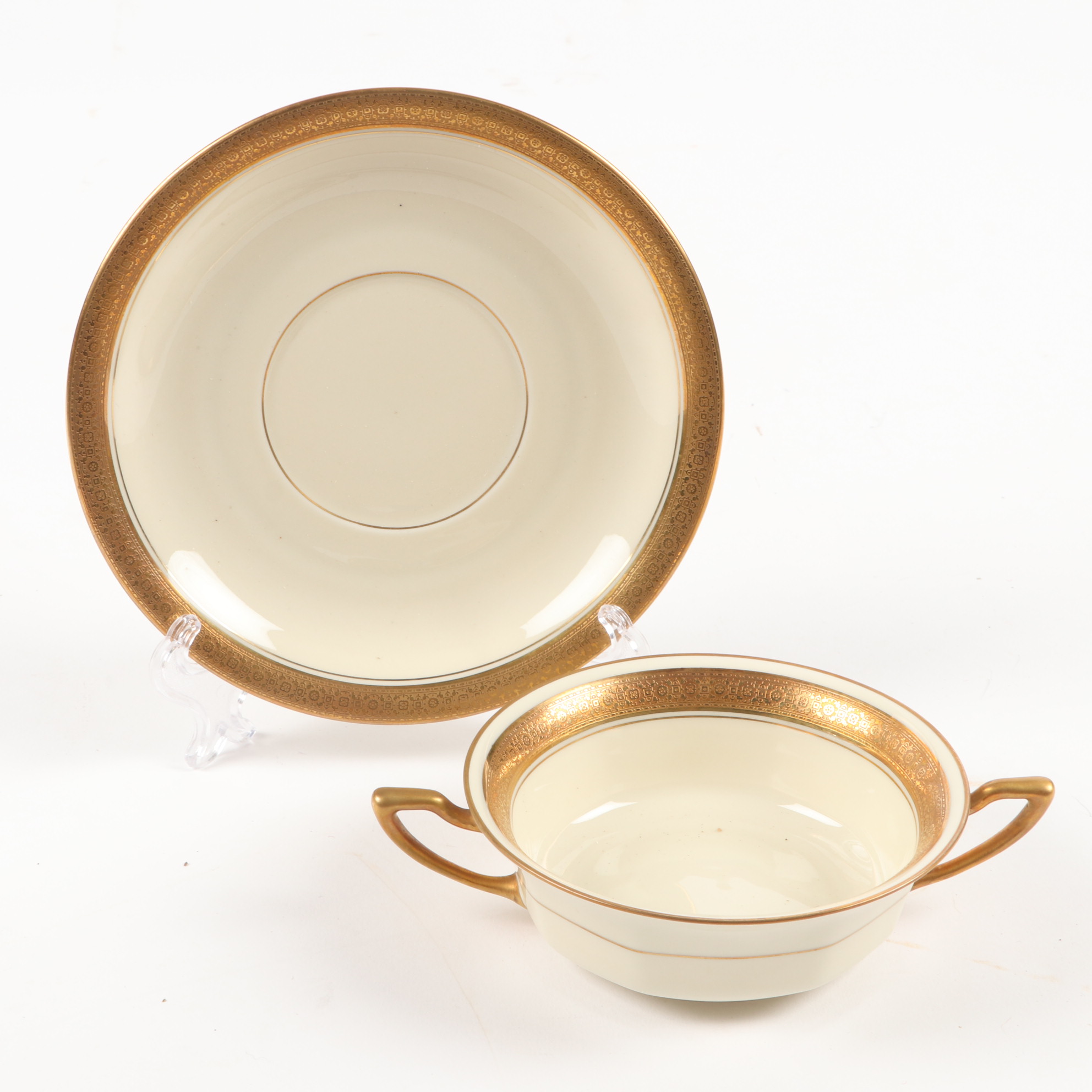 Rosenthal "Premier" Gold Rim Bone China Dinnerware EBTH