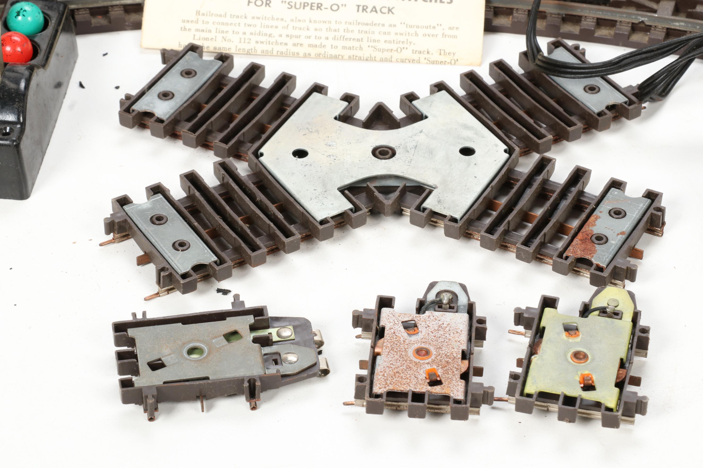 Lionel O Scale 3 Rail "Super O" Track with Remote Switches, Mid20th