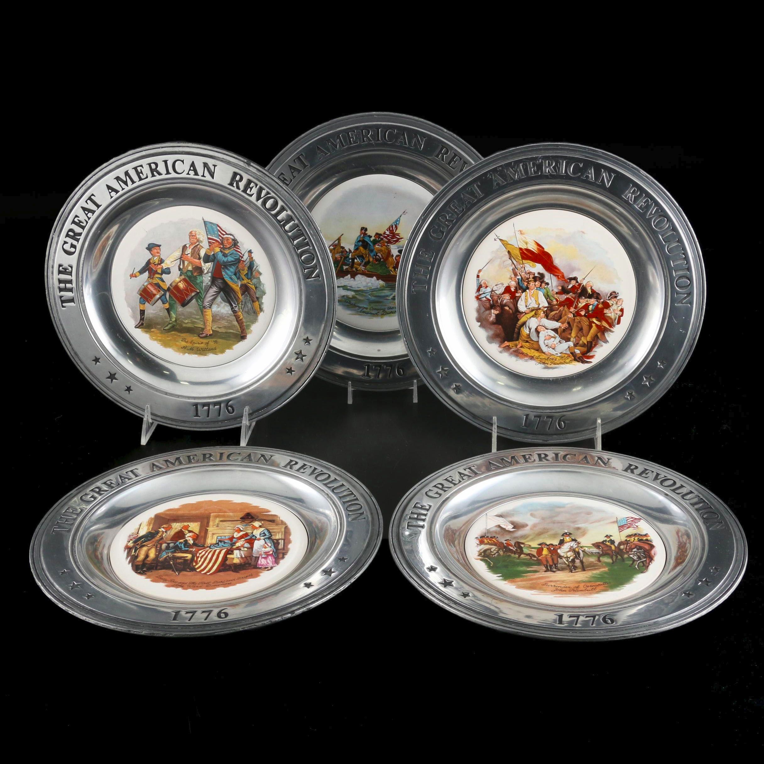 American Revolution Bicentennial Pewter Plates EBTH