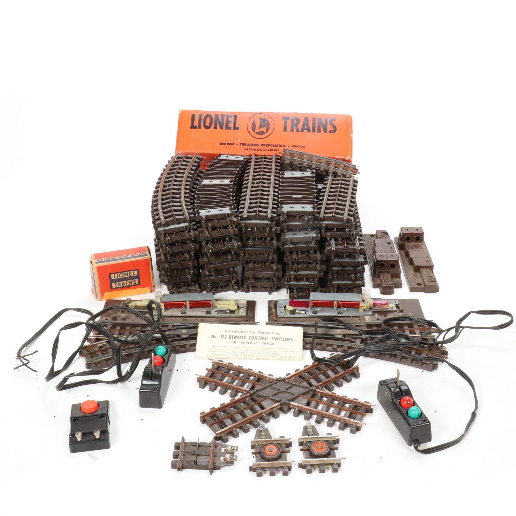 Lionel O Scale 3 Rail "Super O" Track with Remote Switches, Mid20th