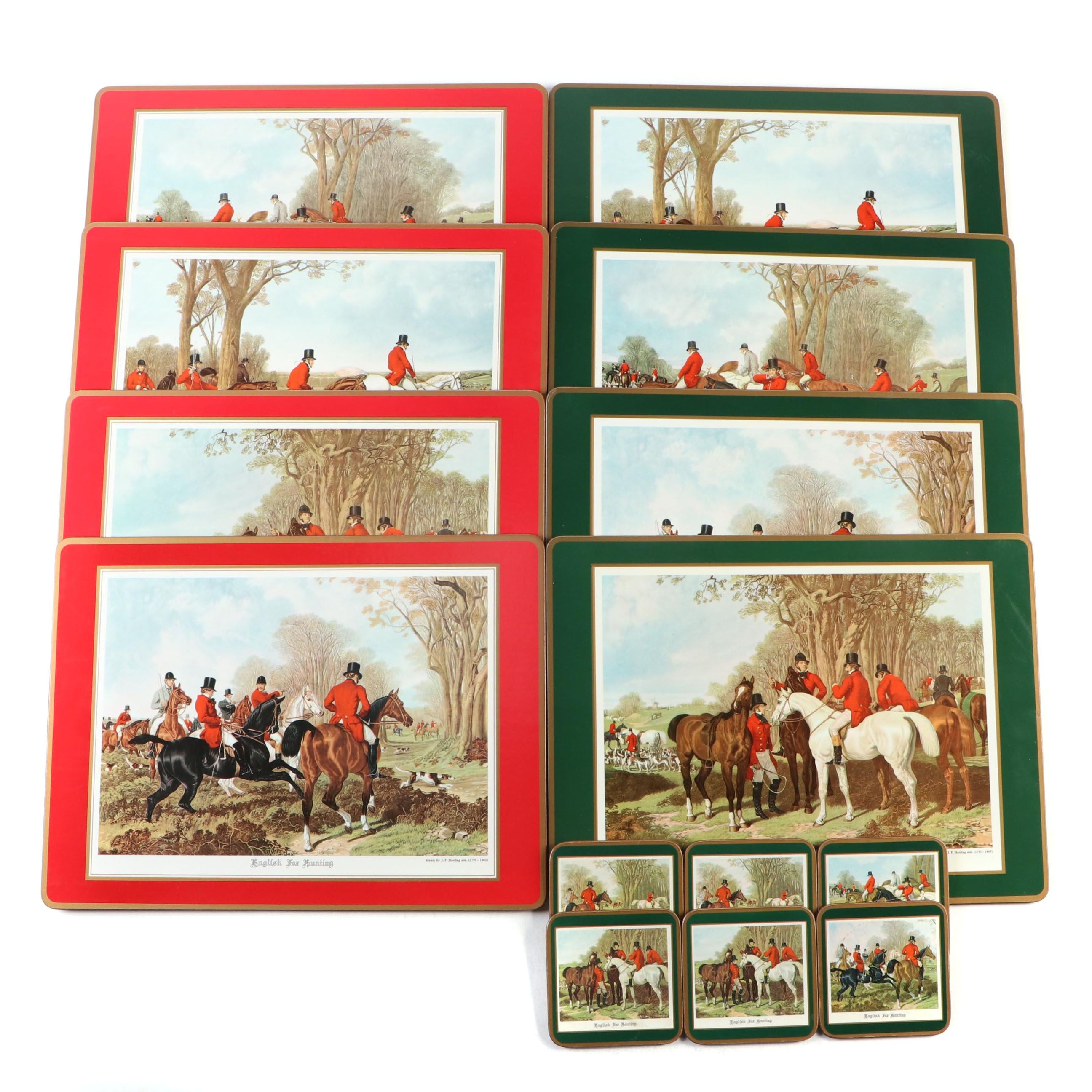 Pimpernel English Fox Hunting Cork Backed Placemats And Coasters Ebth