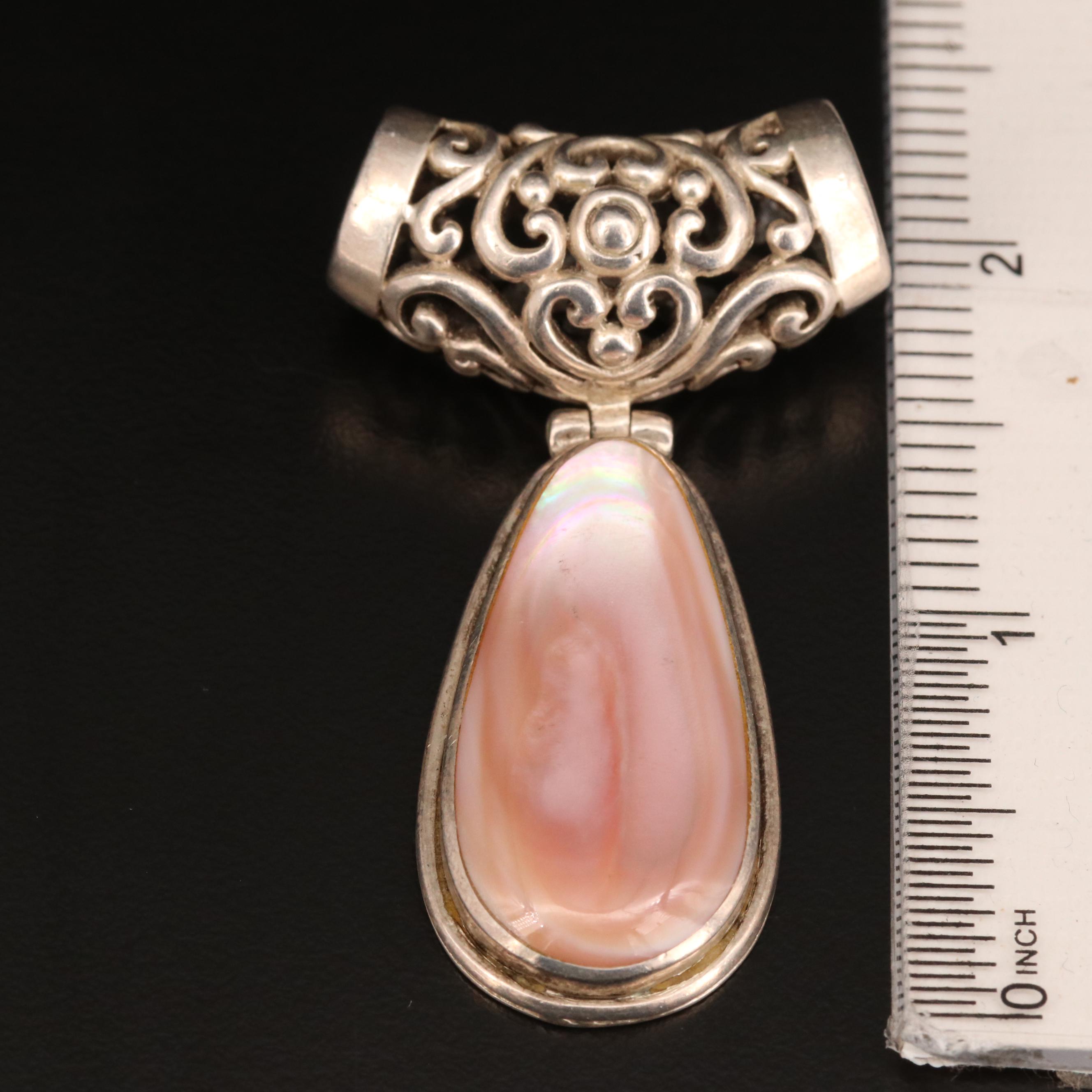 Sterling Silver Mother of Pearl Slide Pendant EBTH