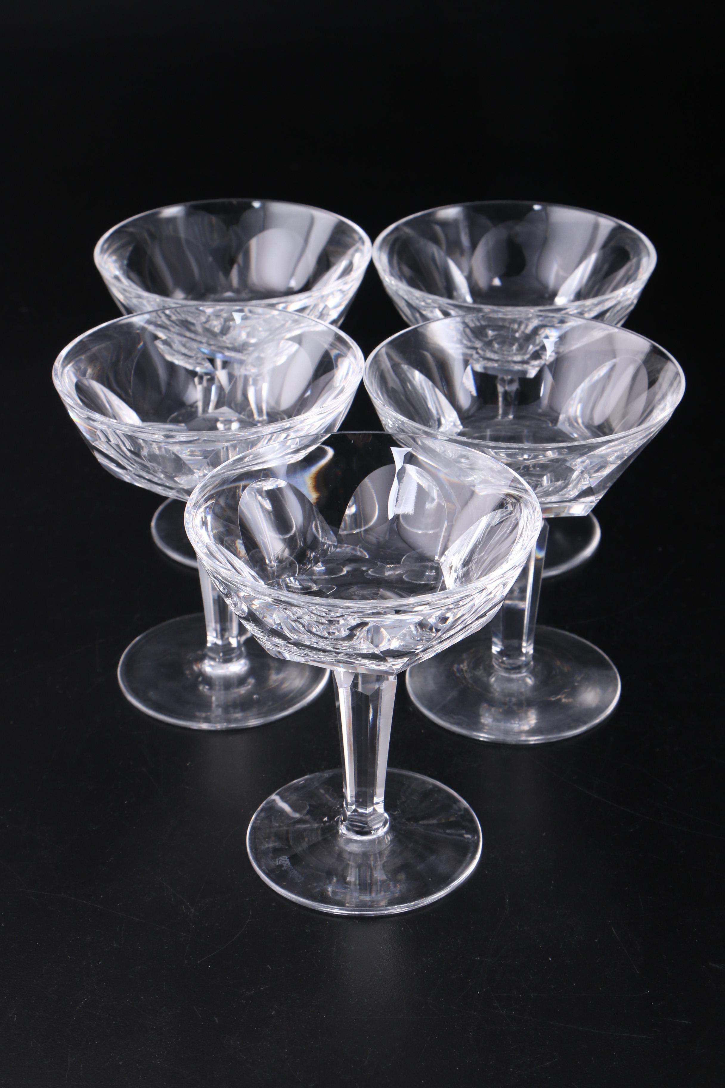 Waterford Crystal "Kathleen" Champagne Coupes, Mid to Late 20th Century