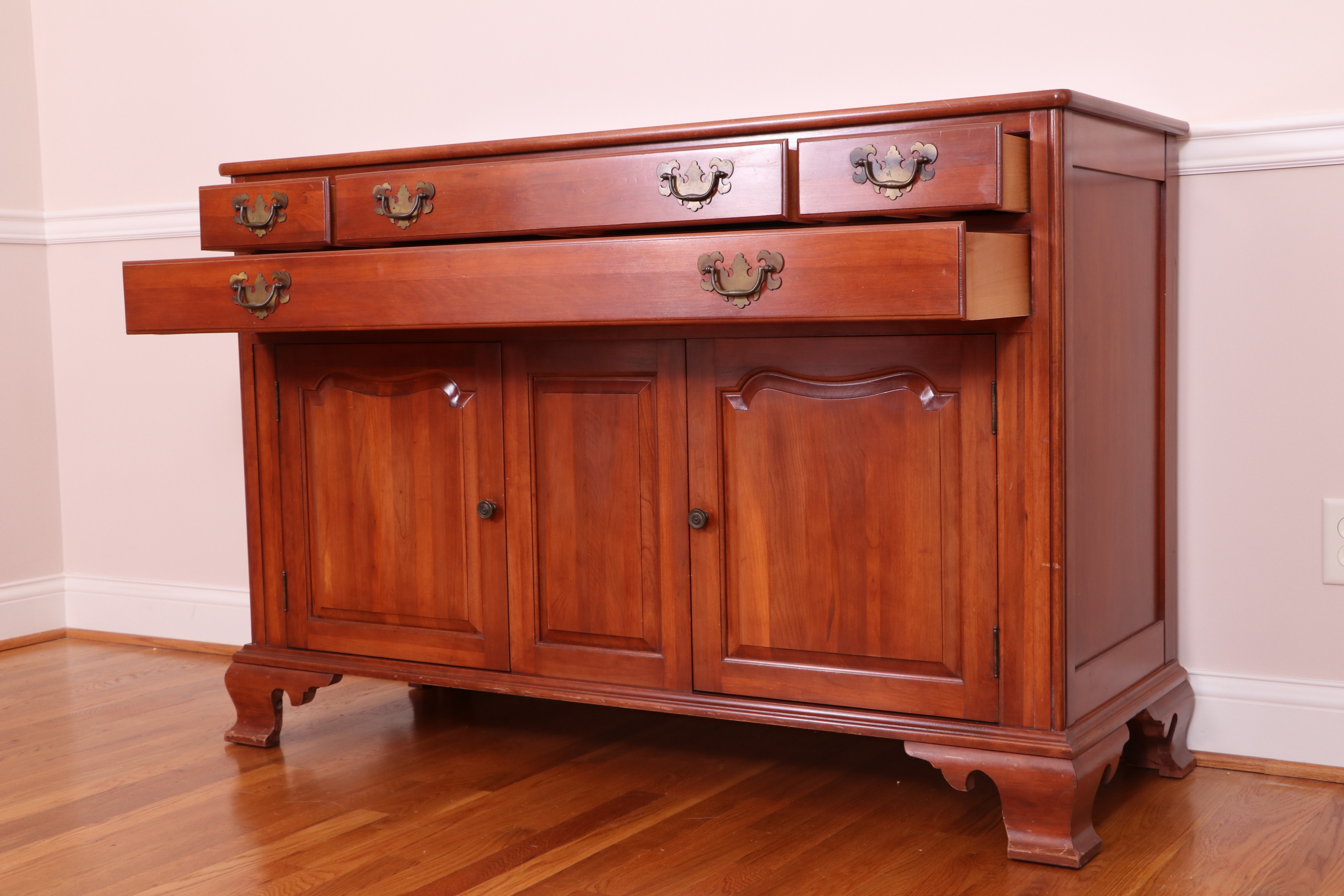 Willett Wildwood Cherry Chippendale Style Buffet, Mid20th Century EBTH