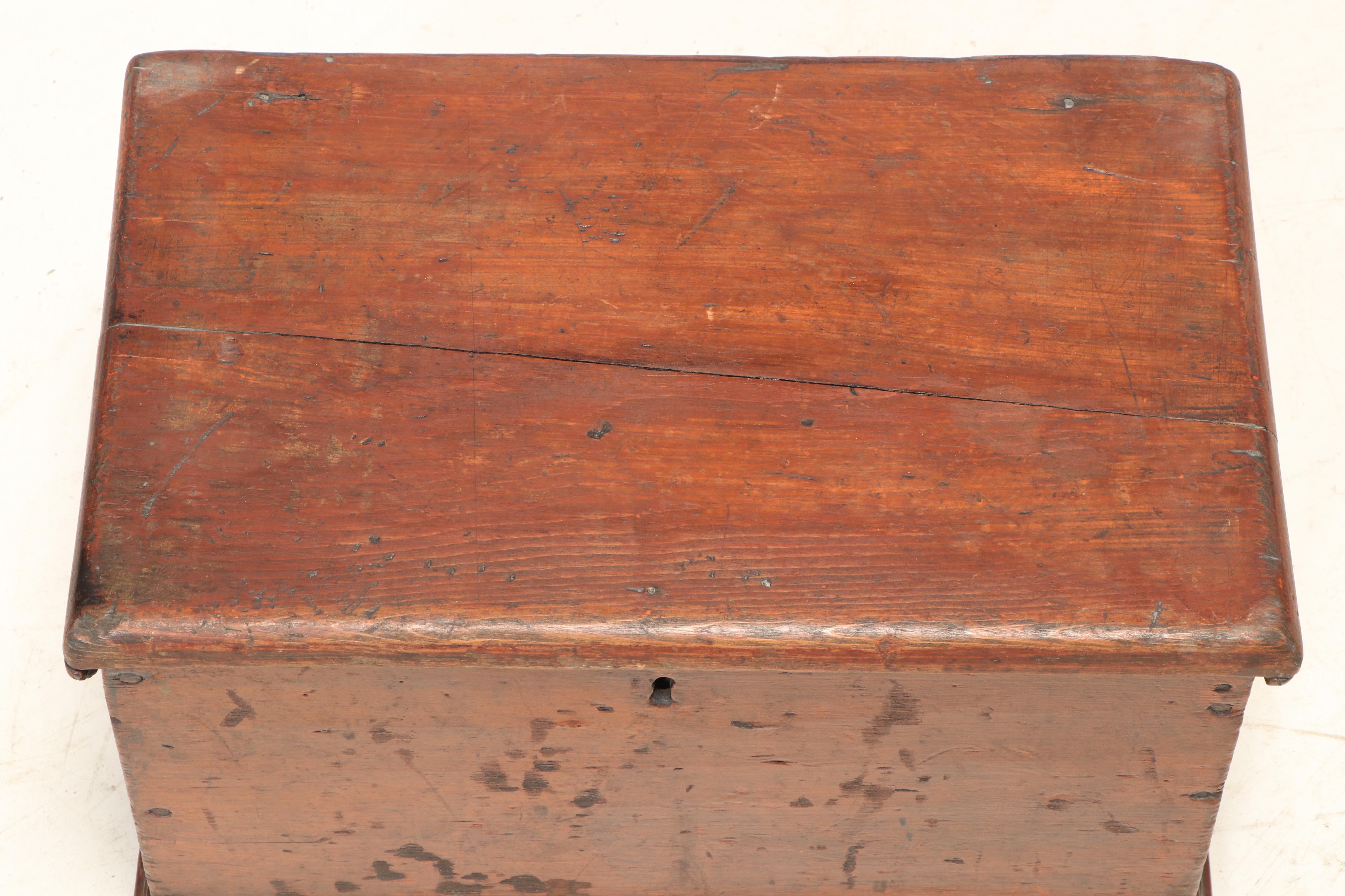 American Primitive RedPainted Pine Document Box, 19th Century EBTH