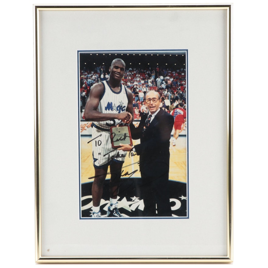 1992-1993 Shaquille O'Neal Signed NBA All-Star Team Magic Framed Photo Print