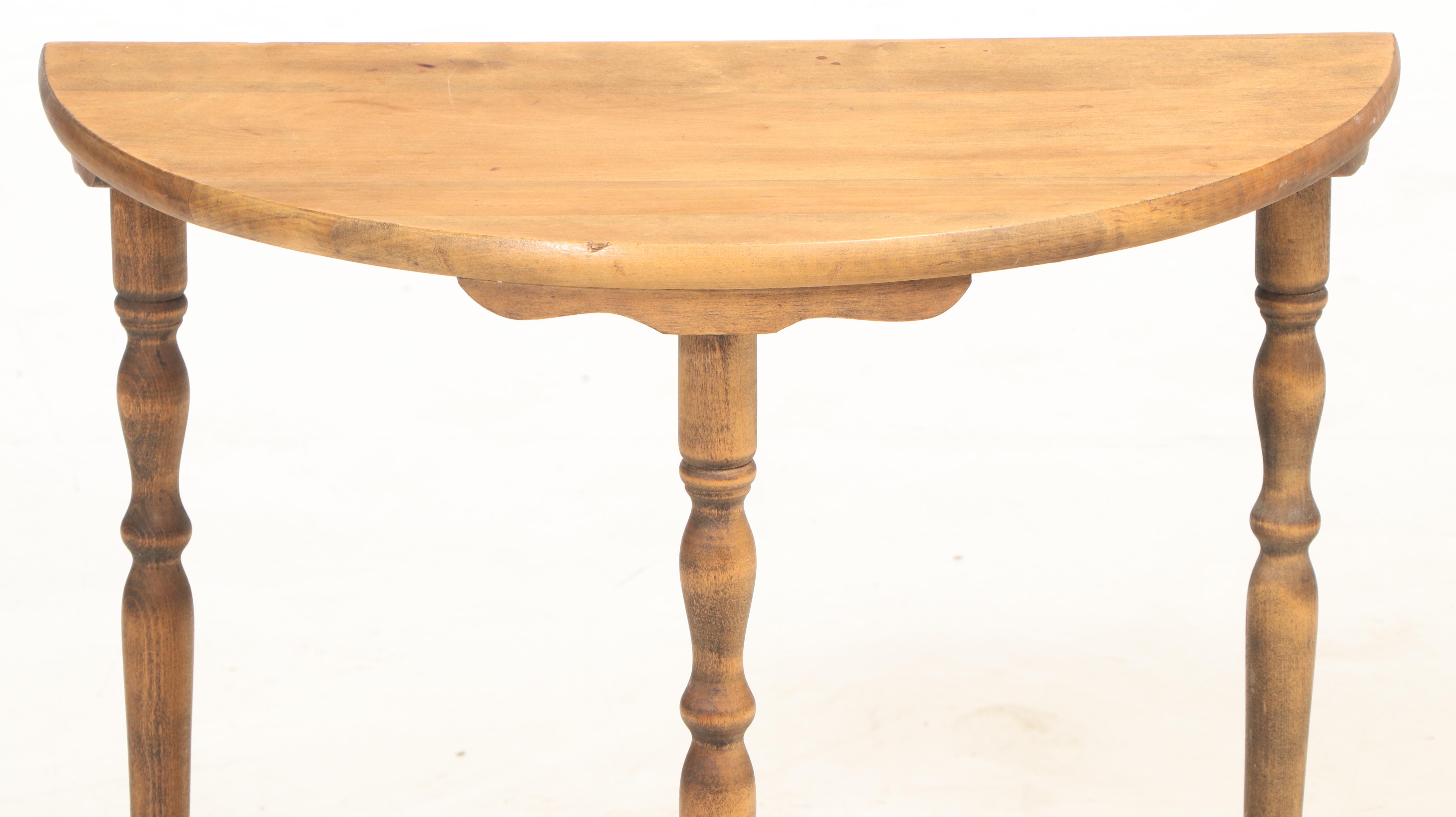 Hannahs Furniture Co. Colonial Revival Demilune Side Table, Early 20th Century EBTH