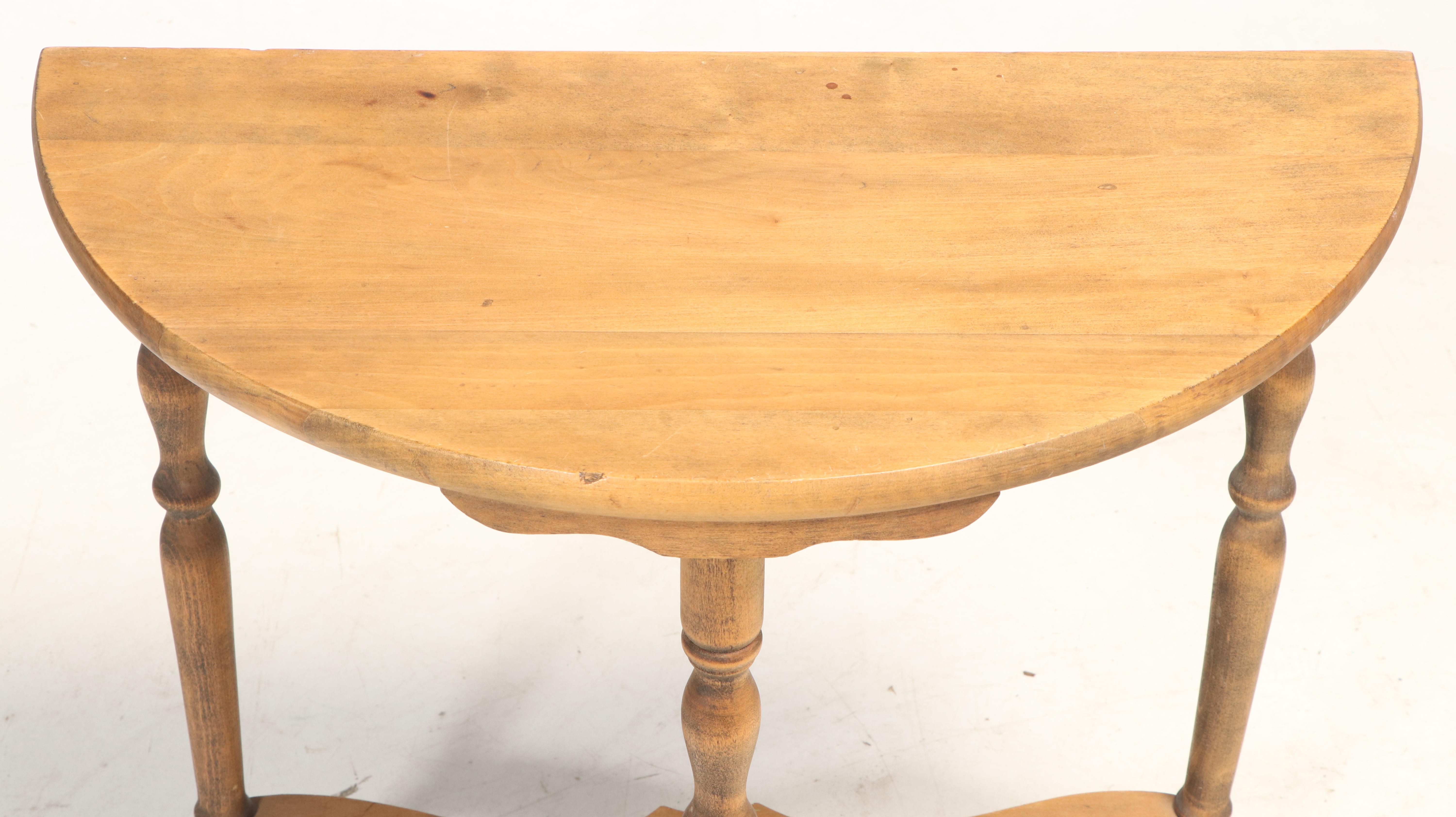 Hannahs Furniture Co. Colonial Revival Demilune Side Table, Early 20th Century EBTH