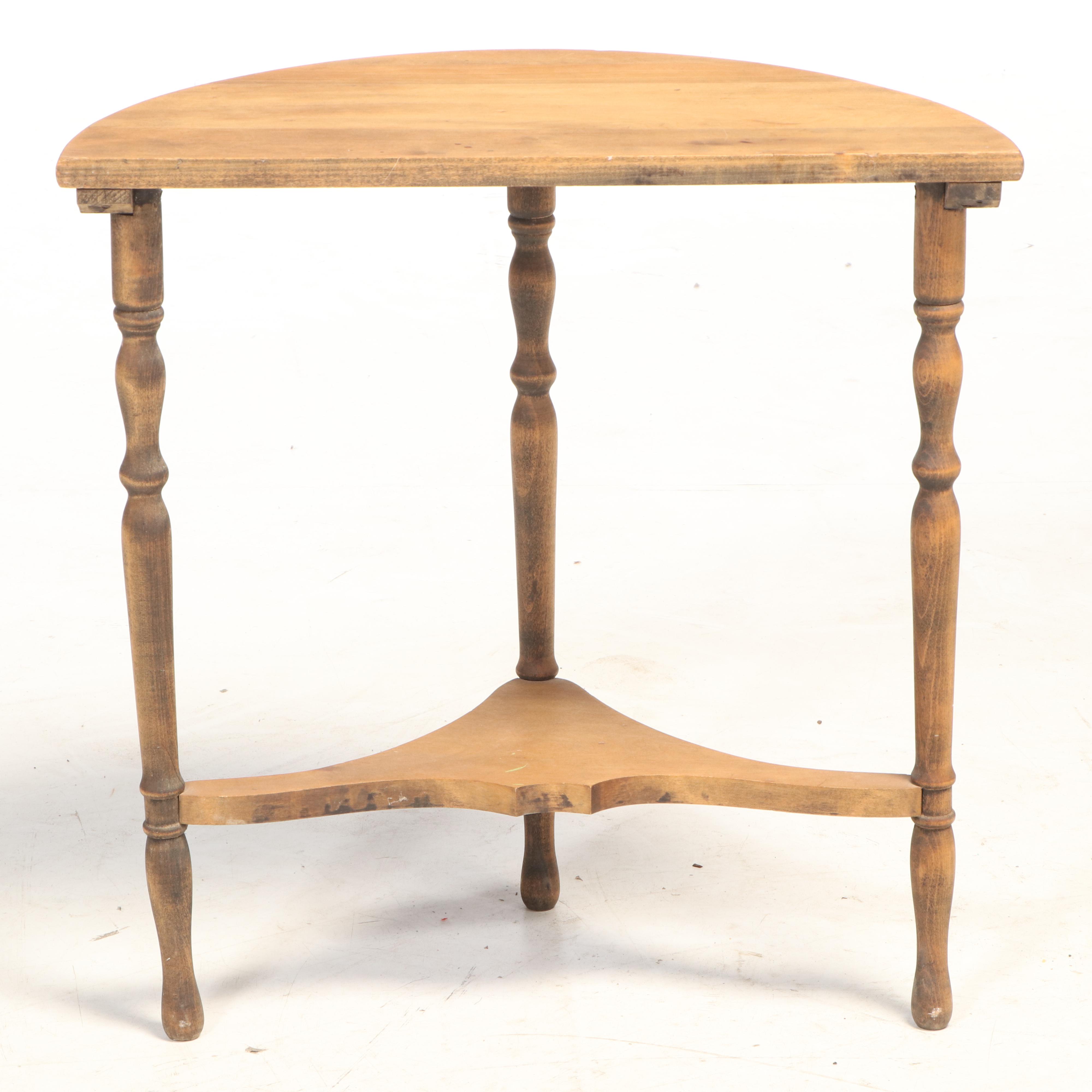 Hannahs Furniture Co. Colonial Revival Demilune Side Table, Early 20th Century EBTH